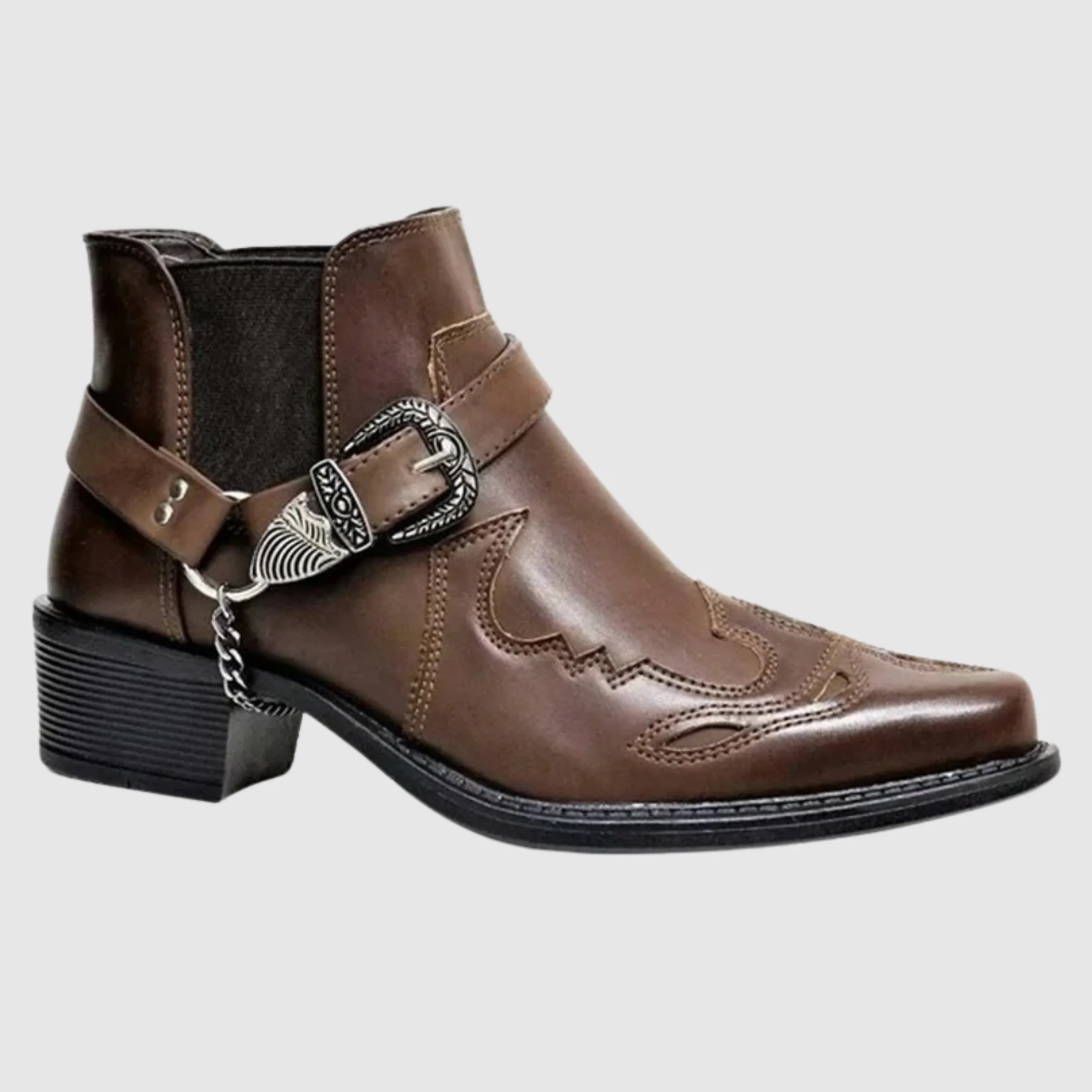 Cowboystiefel aus Leder mit hoher Kettenschnalle Heidi Mode - Image 3