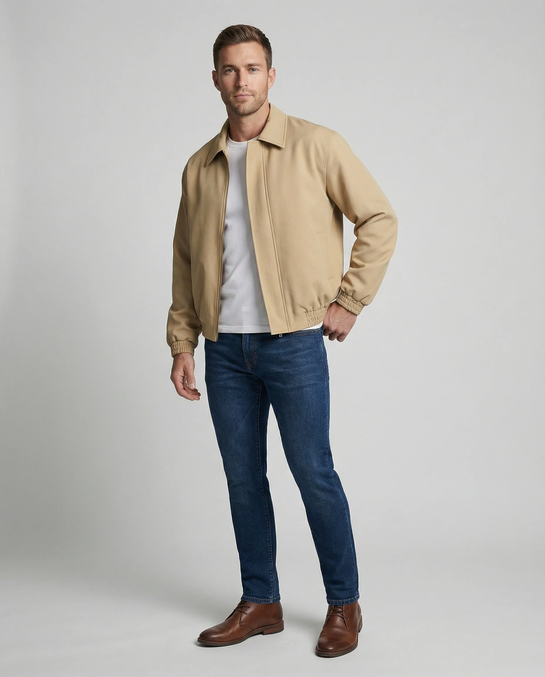 Retro Herren Harrington Jacke Klassischer Herbst Anzug im American Style - Image 3