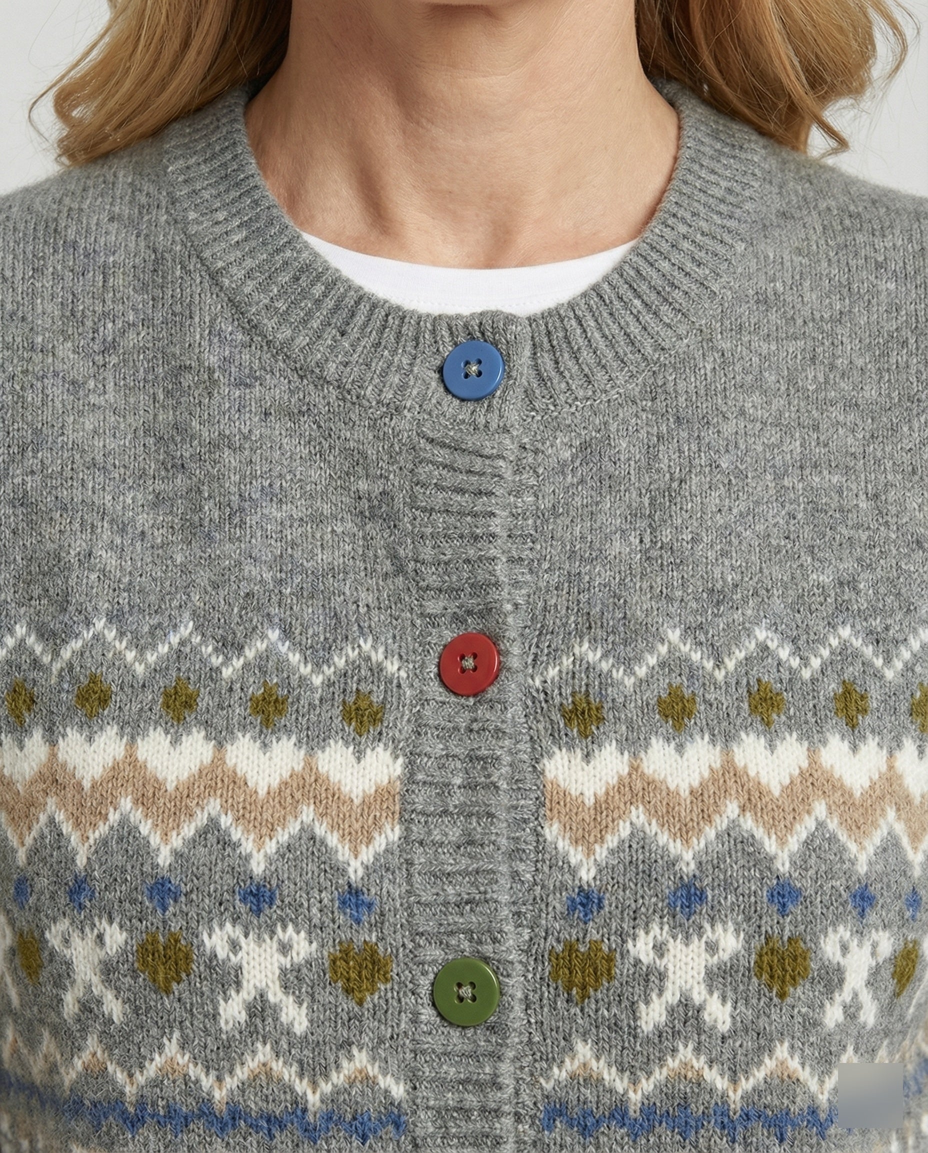 Retro Jacquard Strickweste für Damen im lässigen Oversize Vintage Look - Image 2