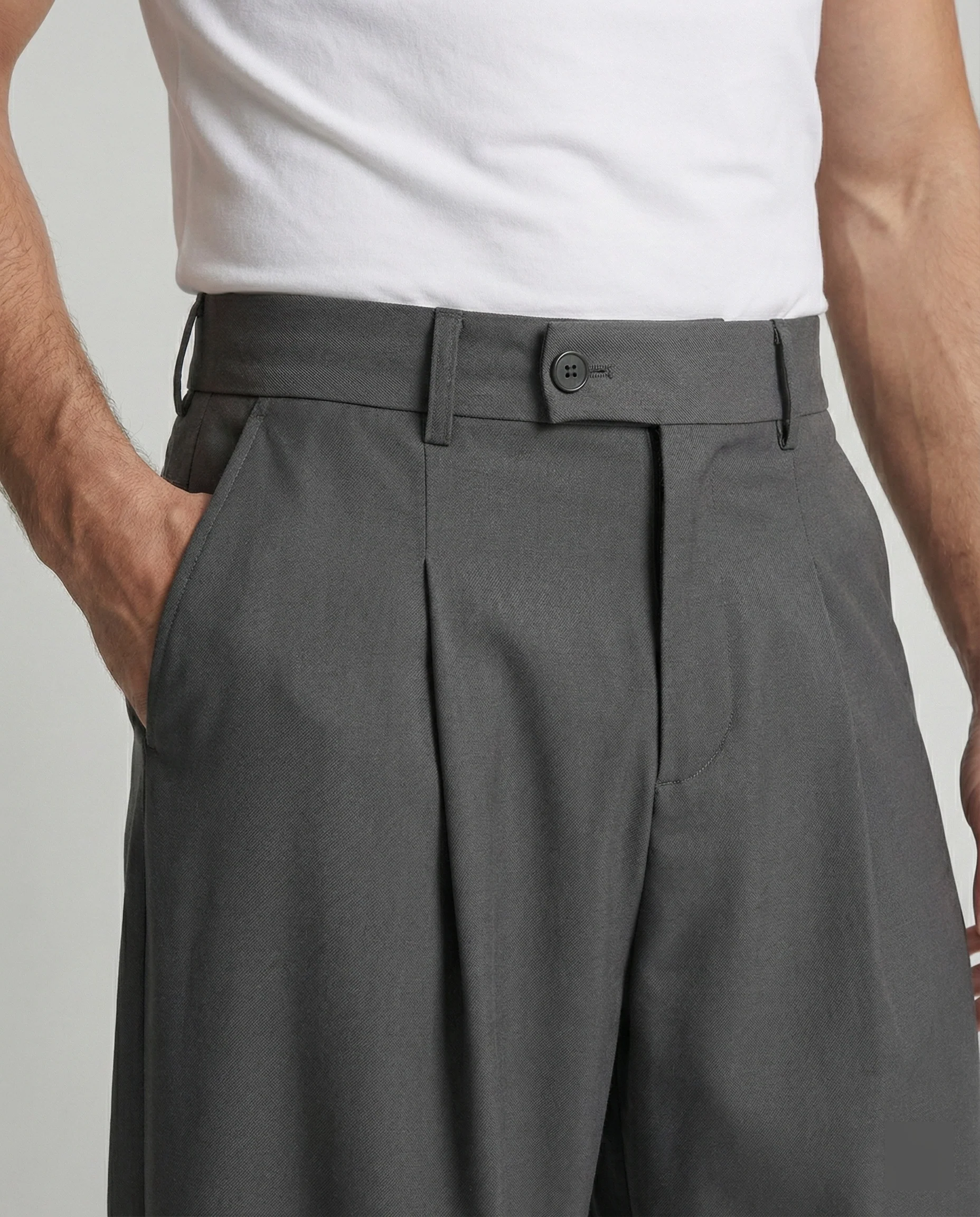 Retro Lockere Weite Stoffhose für Herren und Damen im Trend - Image 2