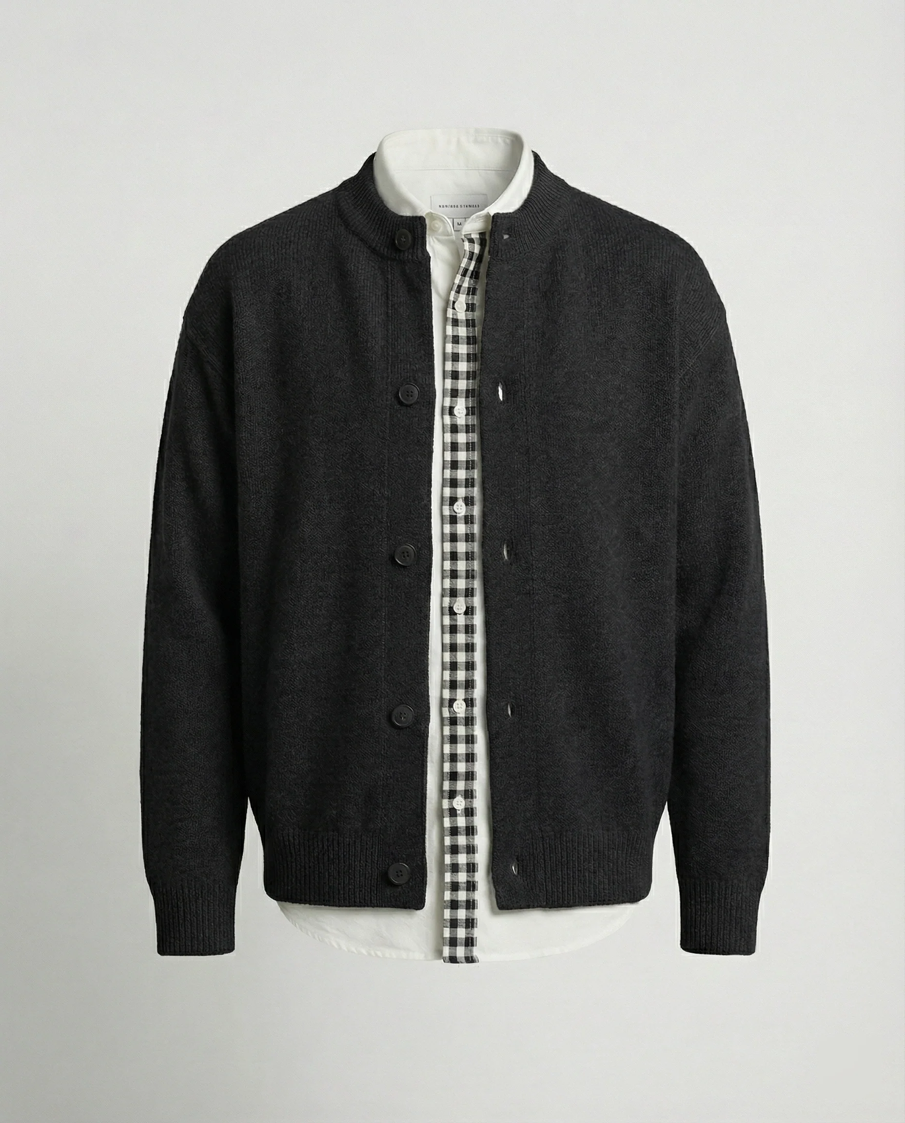 Retro Strickjacke im Lagenlook mit Karomuster für Damen und Herren - Image 6