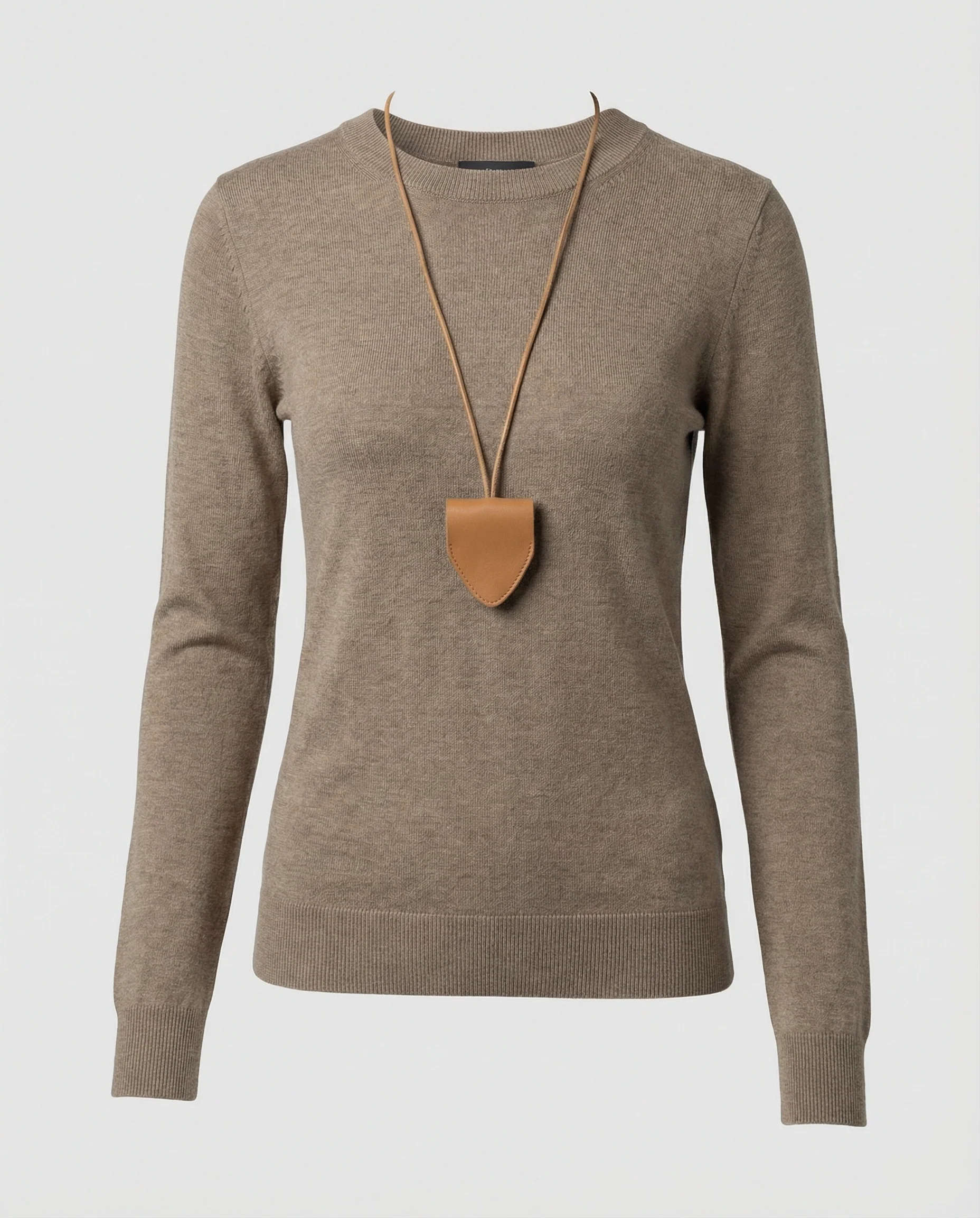 Schicker taillierter Damen Strickpullover in Kaffeebraun für den Herbstlook - Image 4