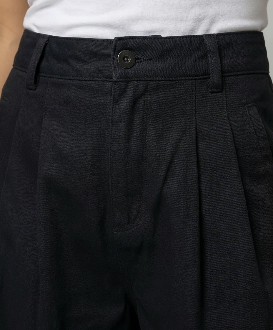 Schwarze High Waist Jeans Übergröße Lockerer Schnitt Gerade Damen Hose - Image 2