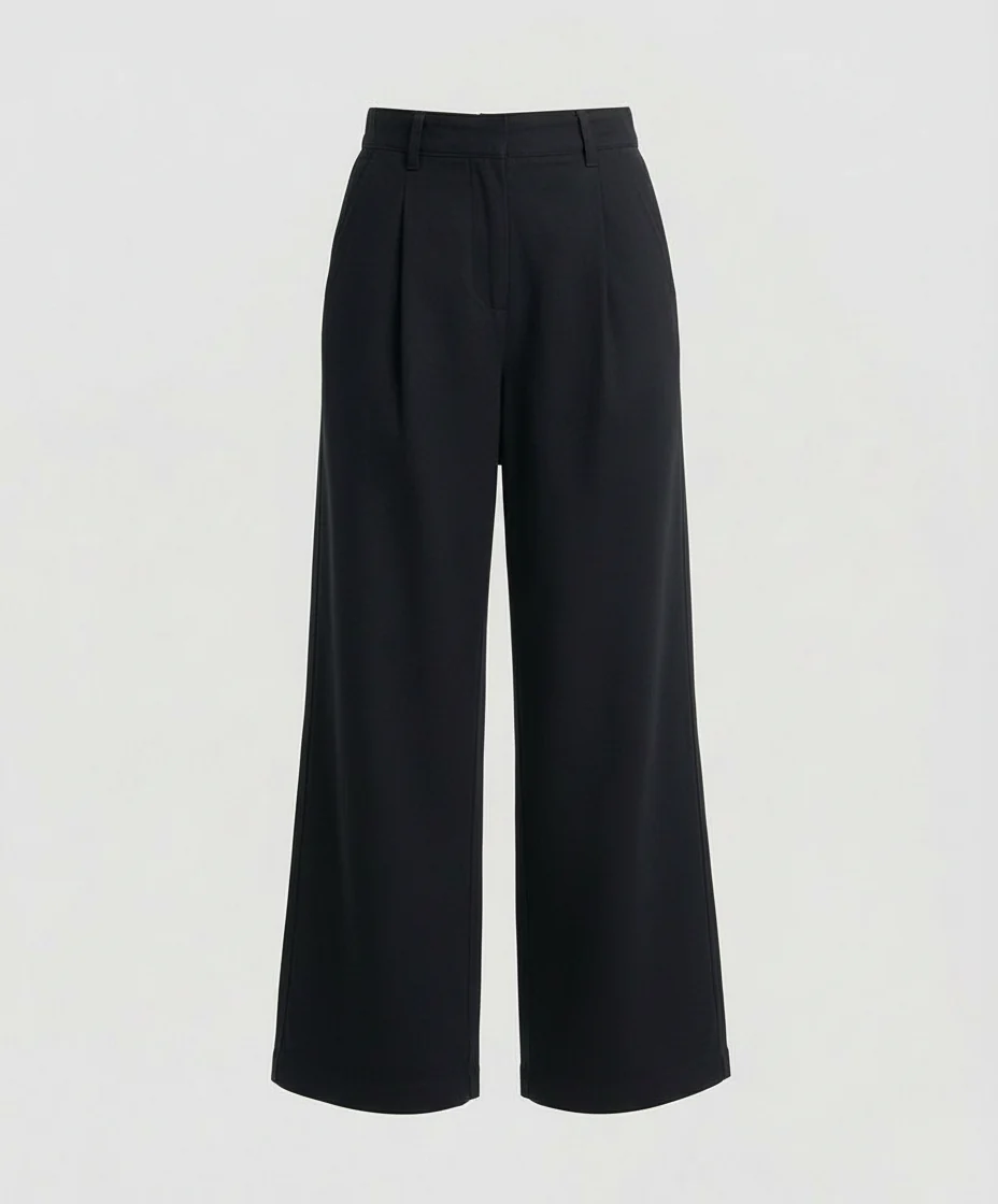 Schwarze High Waist Jeans Übergröße Lockerer Schnitt Gerade Damen Hose - Image 5
