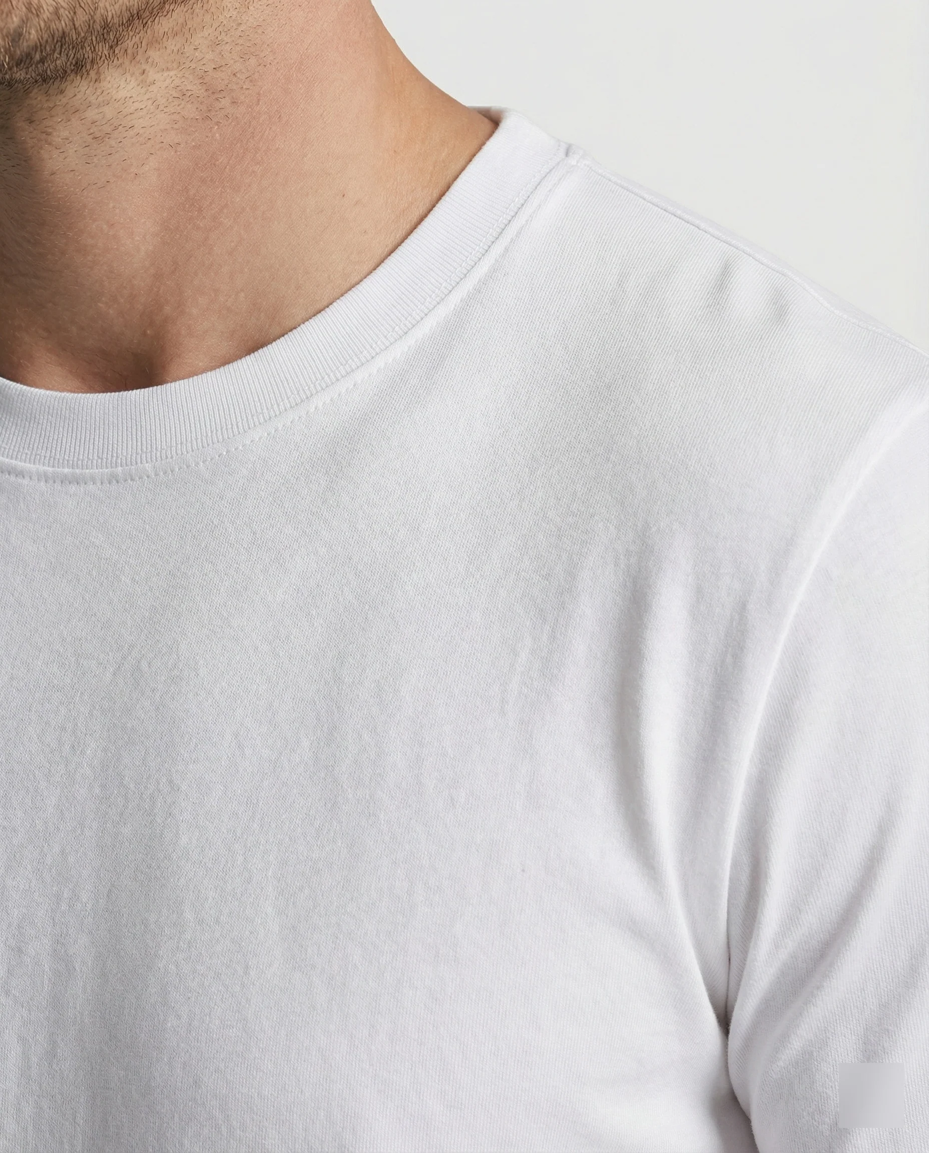 Schweres 320g Baumwolle T-Shirt Herren Lockerer Schnitt Amerikanischer Stil Weiß - Image 2