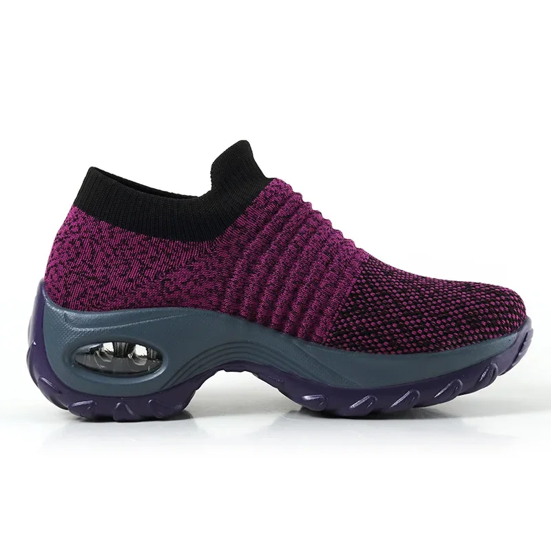 Damen Sneakers Plattform Freizeit Atmungsaktiv Textil Heidi Mode - Image 3
