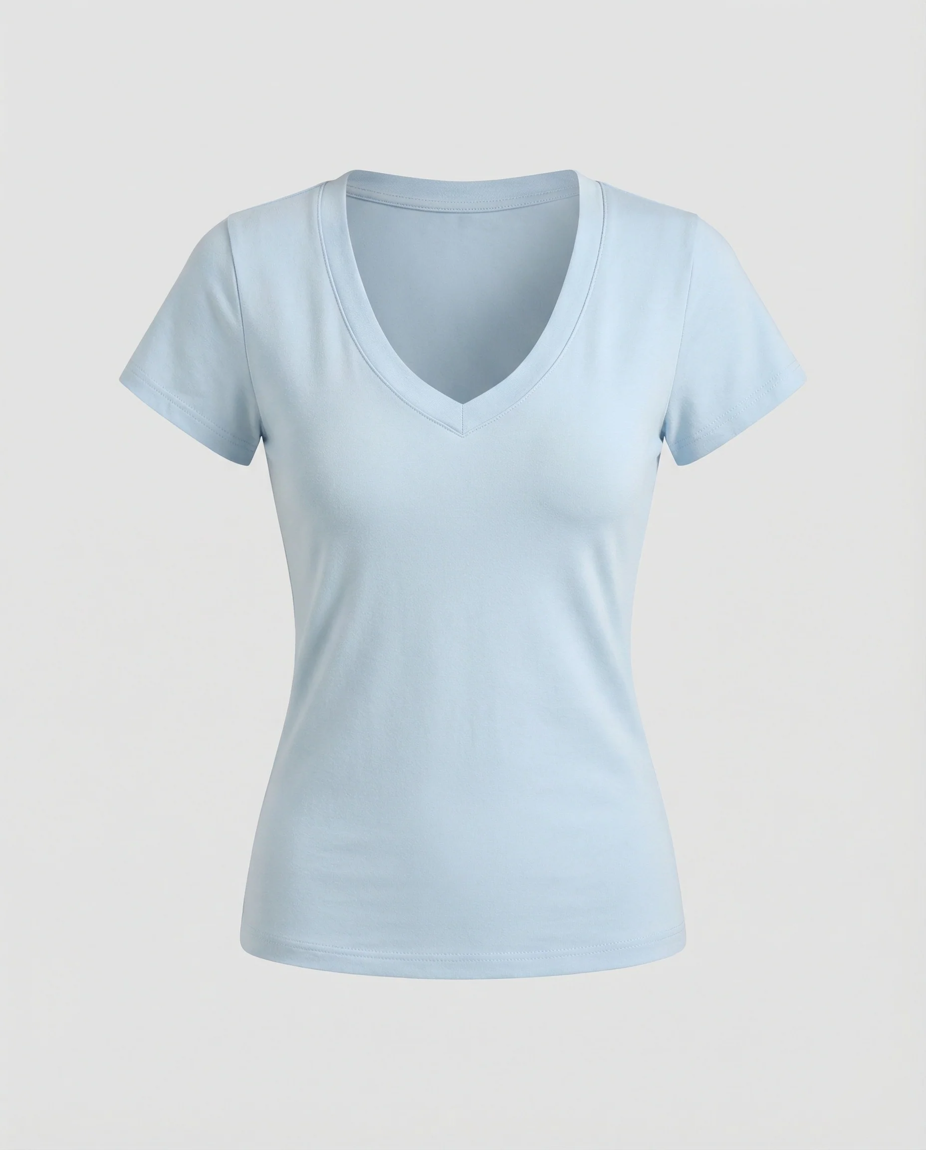 Stilvolles blaues Slim-Fit Damen T-Shirt im schicken Korea-Design - Image 5