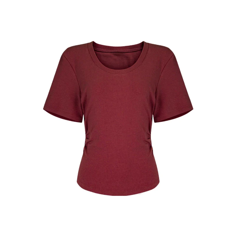 Tailliertes Damen Sommer T-Shirt Kurzarm U-Ausschnitt Baumwolle - Image 12