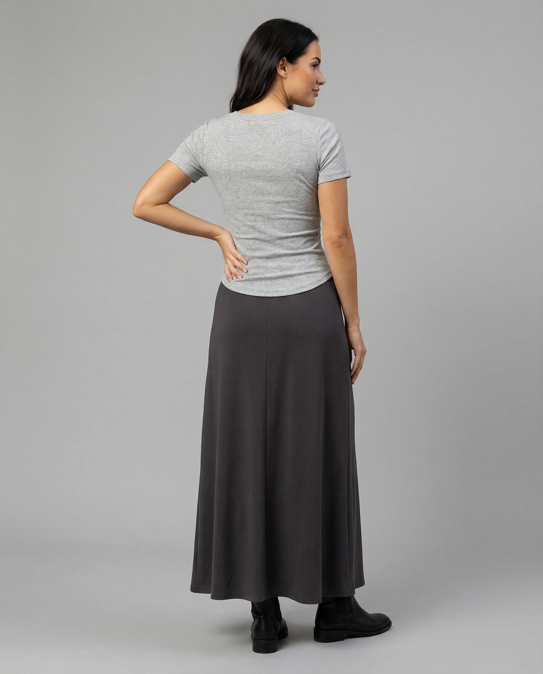 Tailliertes Damen Sommer T-Shirt Kurzarm U-Ausschnitt Baumwolle - Image 4