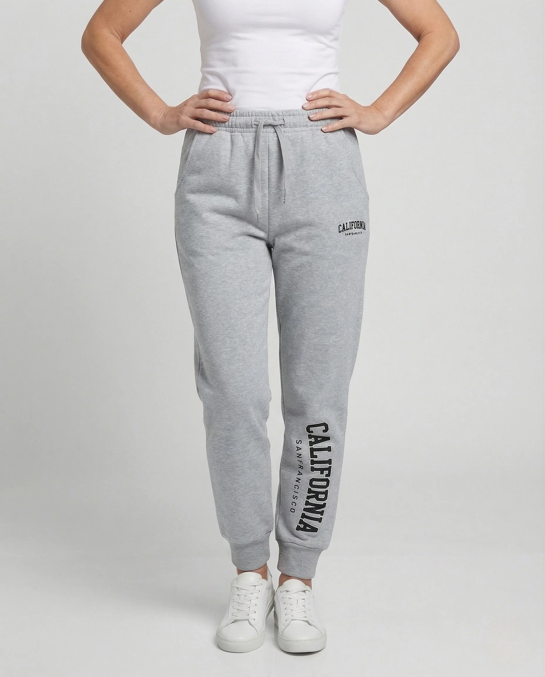 Unisex Baumwollfleece Jogginghose mit College Print - Image 2