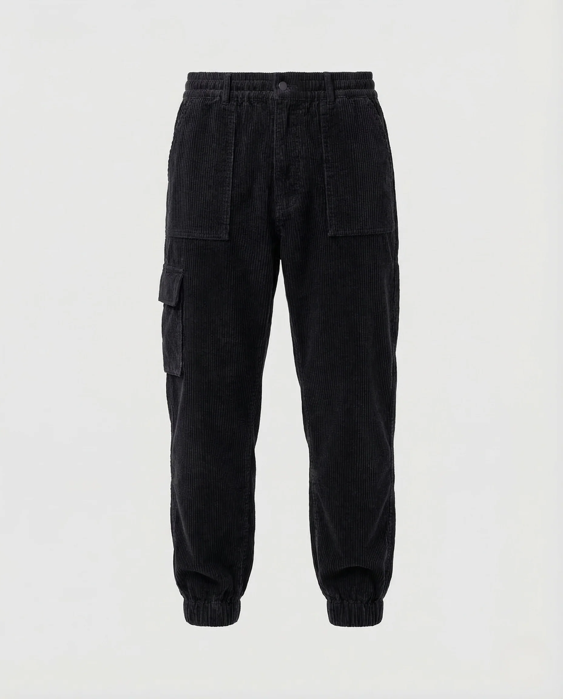 Unisex Feincord Cargohose Elastikbund Taschen - Image 5