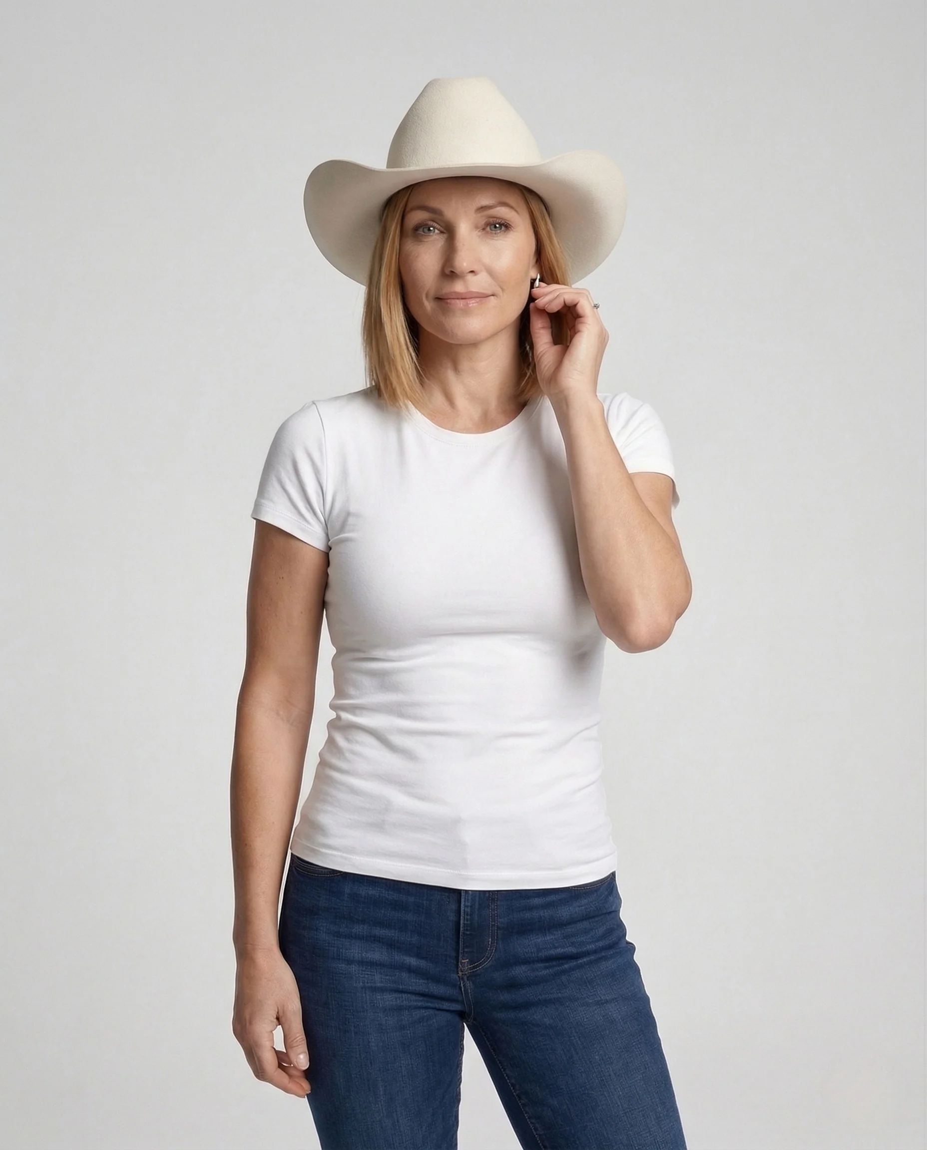 Unisex Western Wollfilzhut mit breiter Krempe & Lederband - Image 2