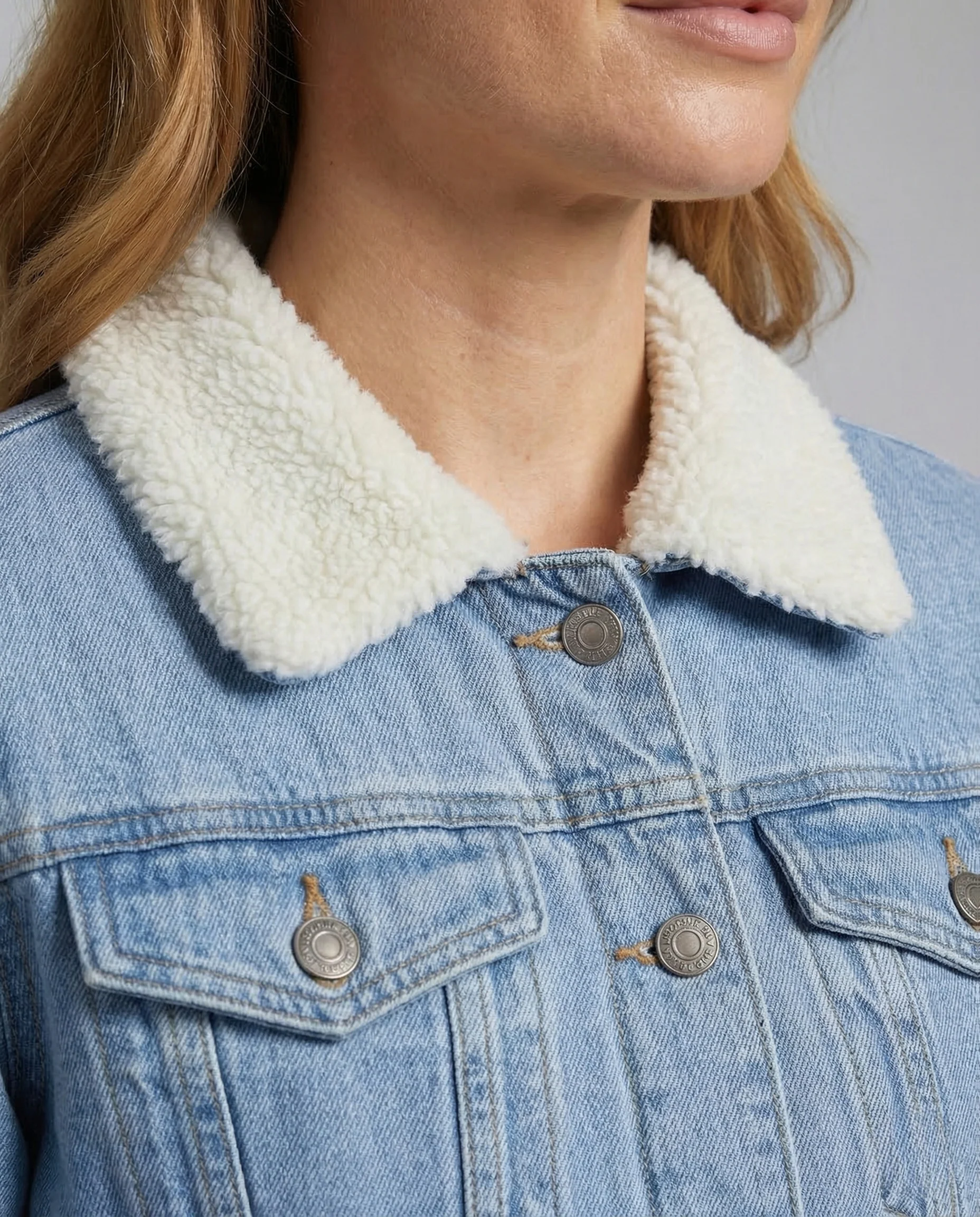 Unisex Kinder Jeansjacke Sherpa Kragen - Image 3