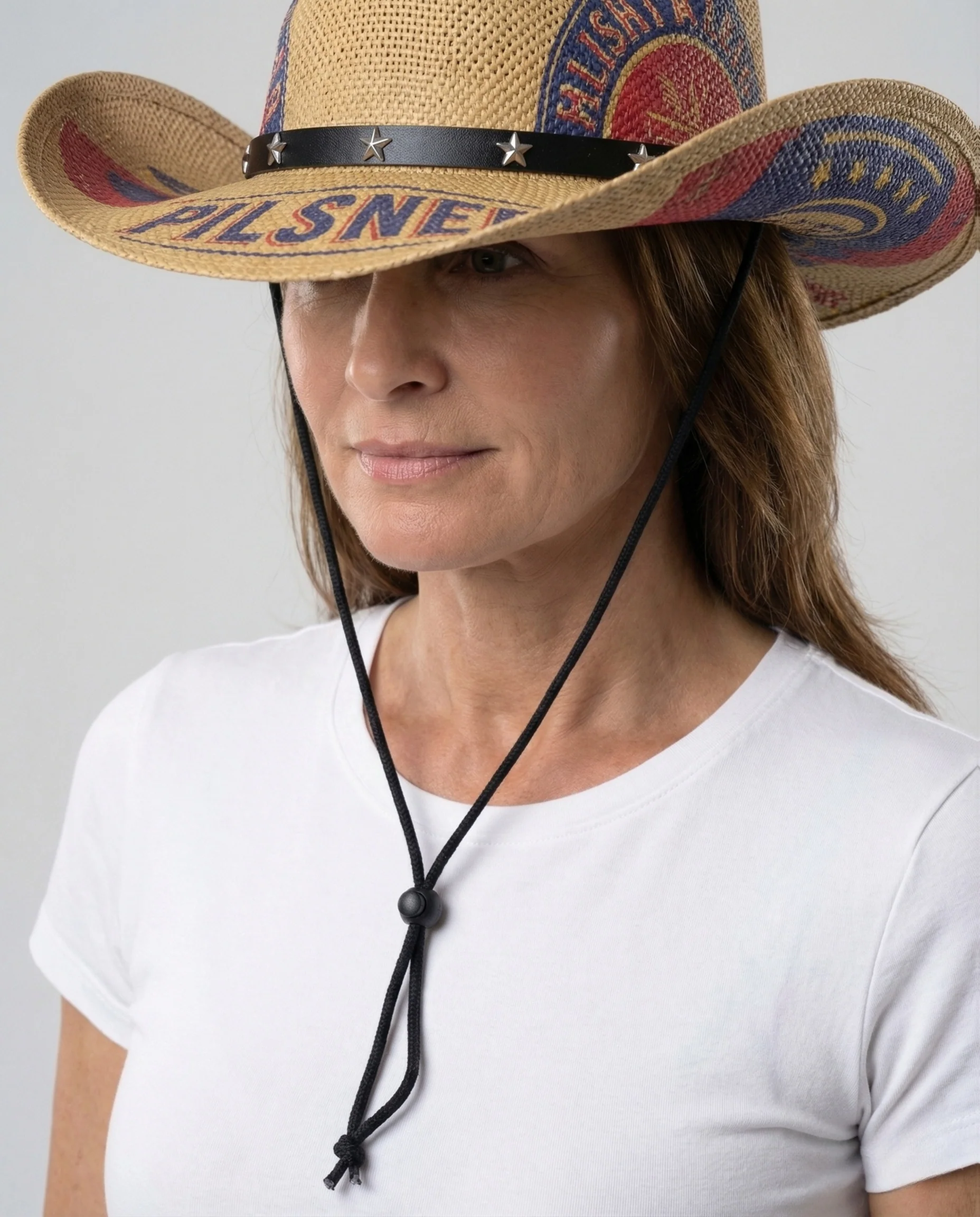 Unisex Westernhut Gewebt mit Retro Logo und Lederband - Image 3