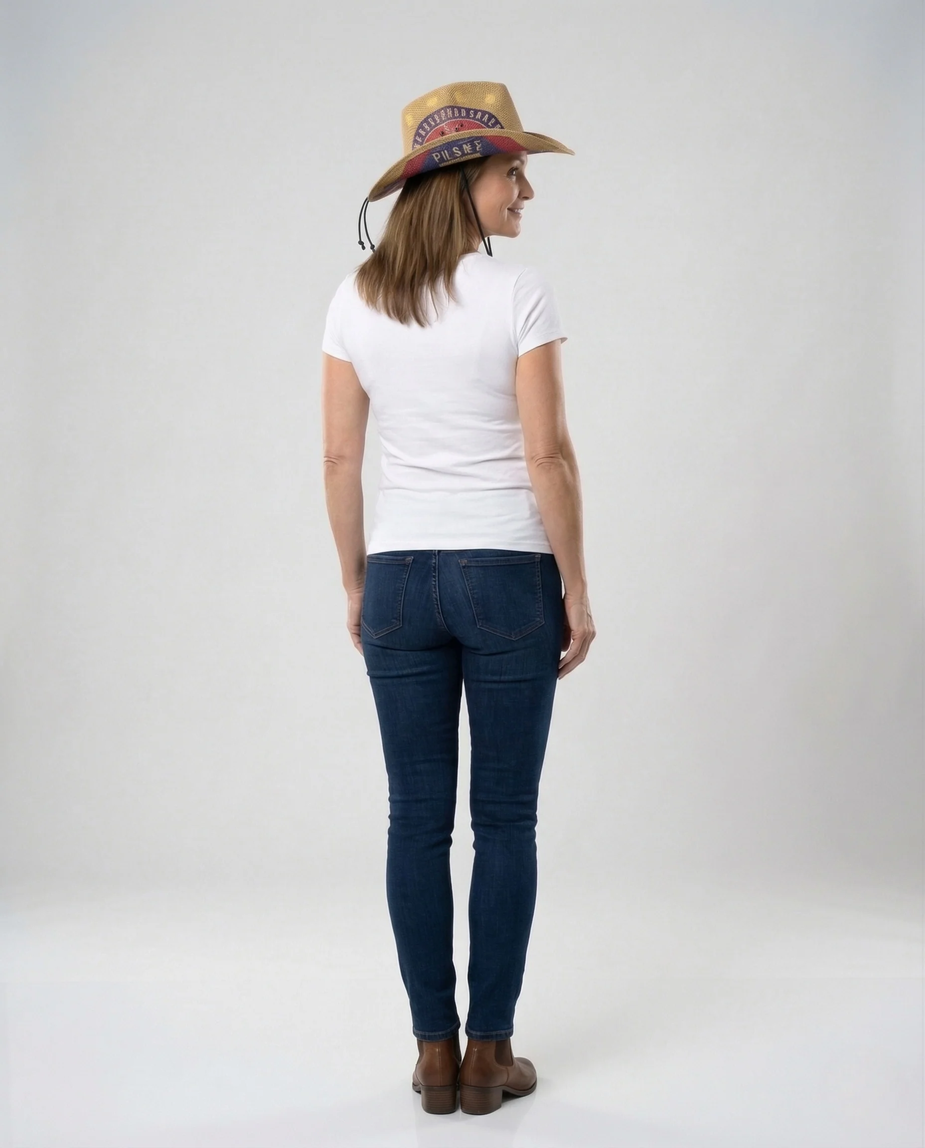 Unisex Westernhut Gewebt mit Retro Logo und Lederband - Image 4
