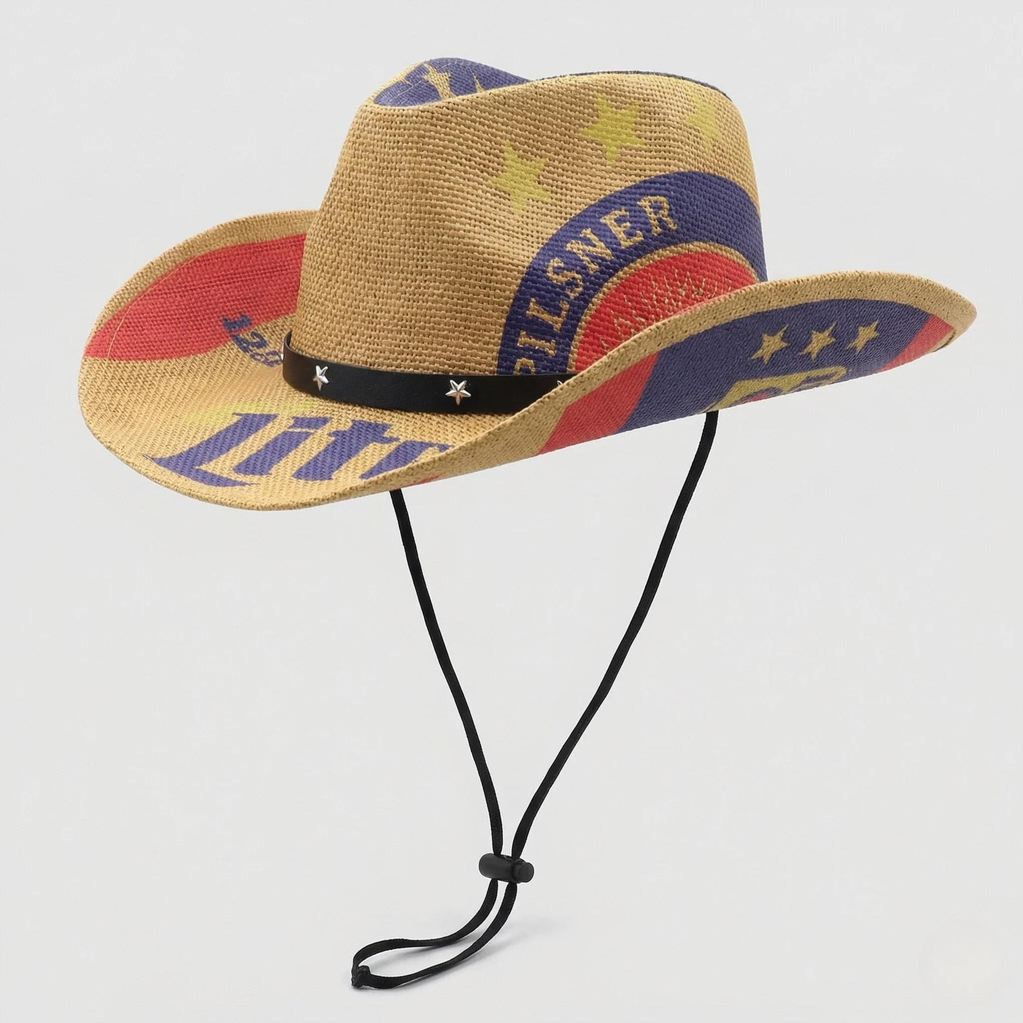 Unisex Westernhut Gewebt mit Retro Logo und Lederband - Image 5