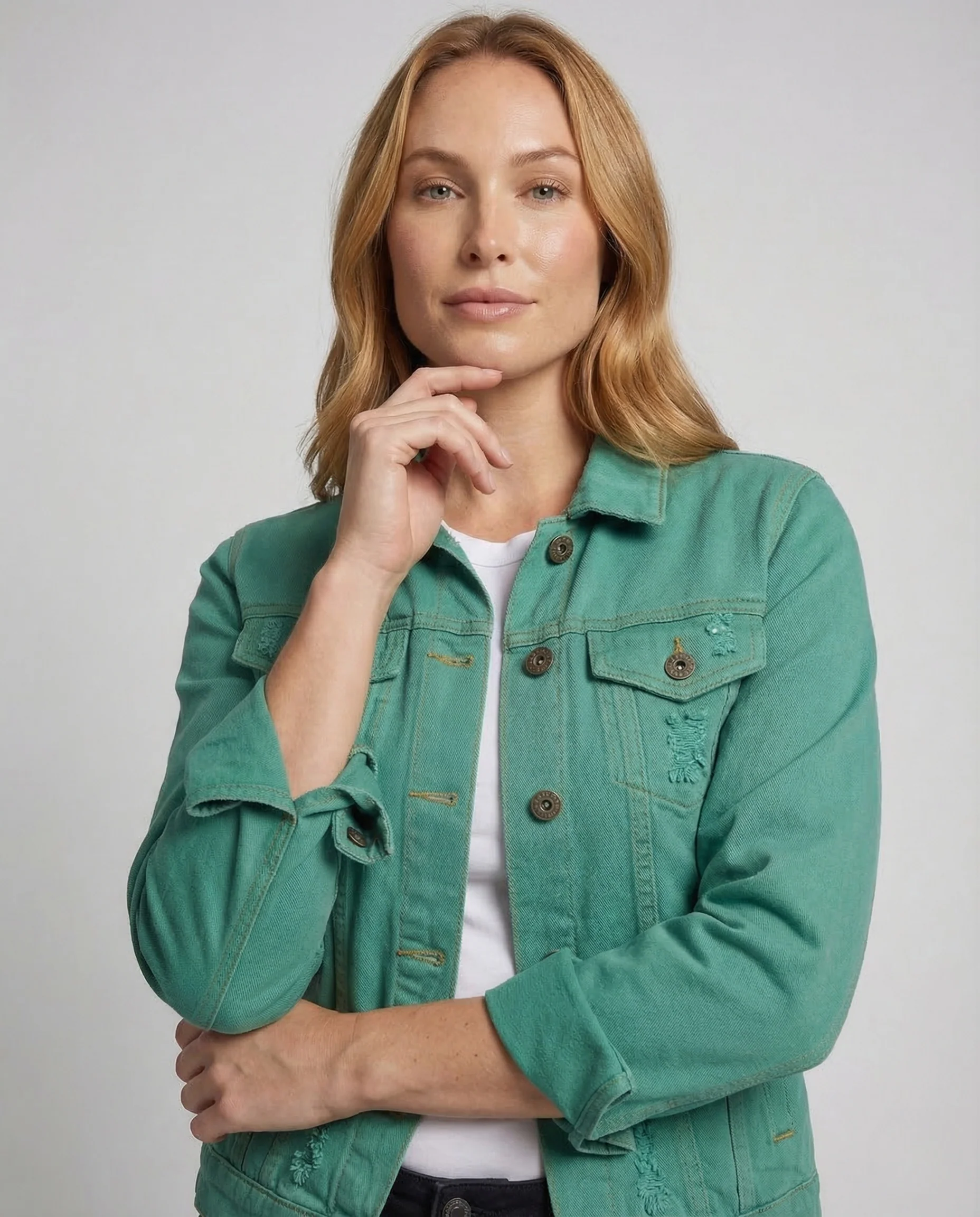 Unisex Kinder Jeansjacke Kurz Used - Image 2