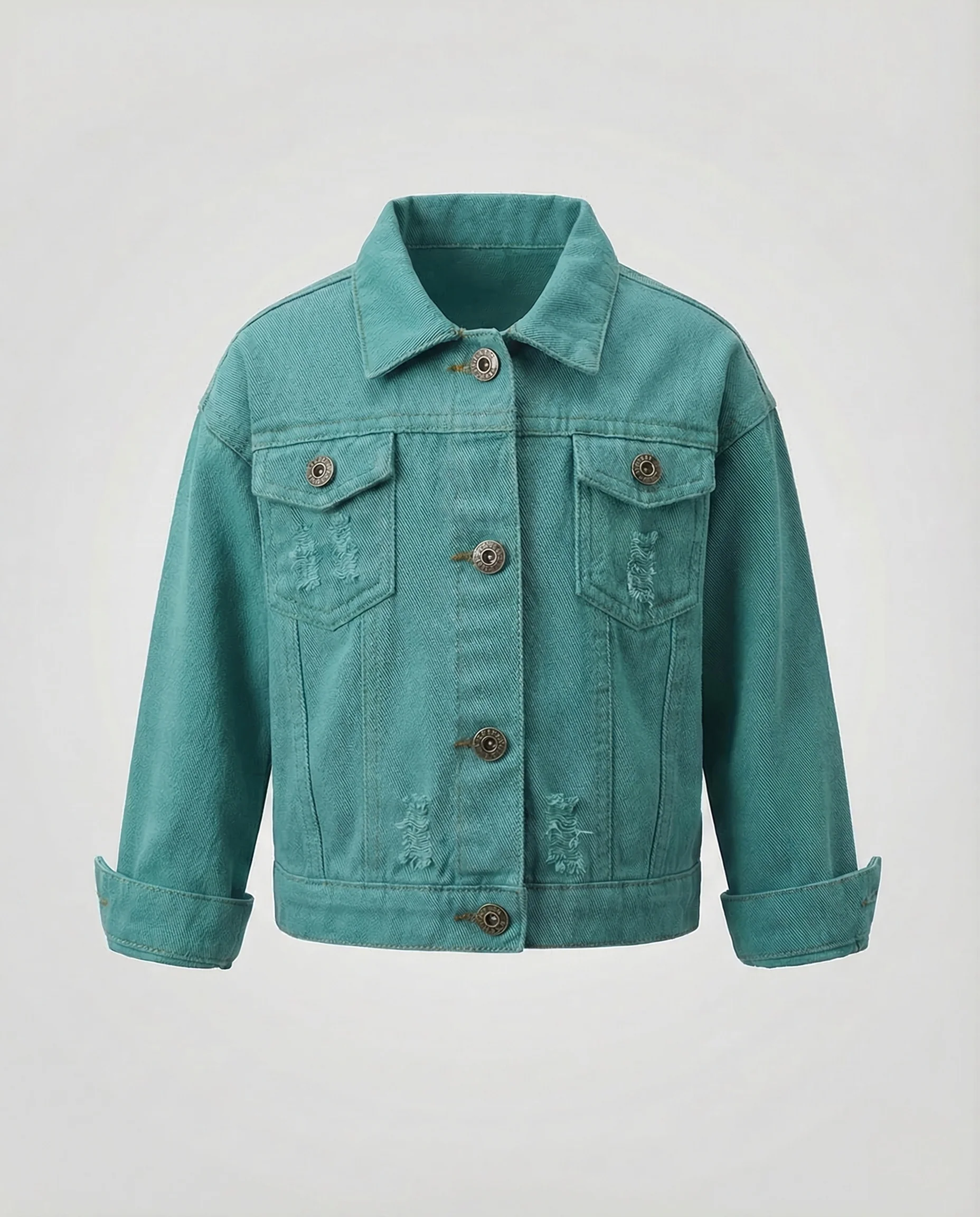 Unisex Kinder Jeansjacke Kurz Used - Image 9