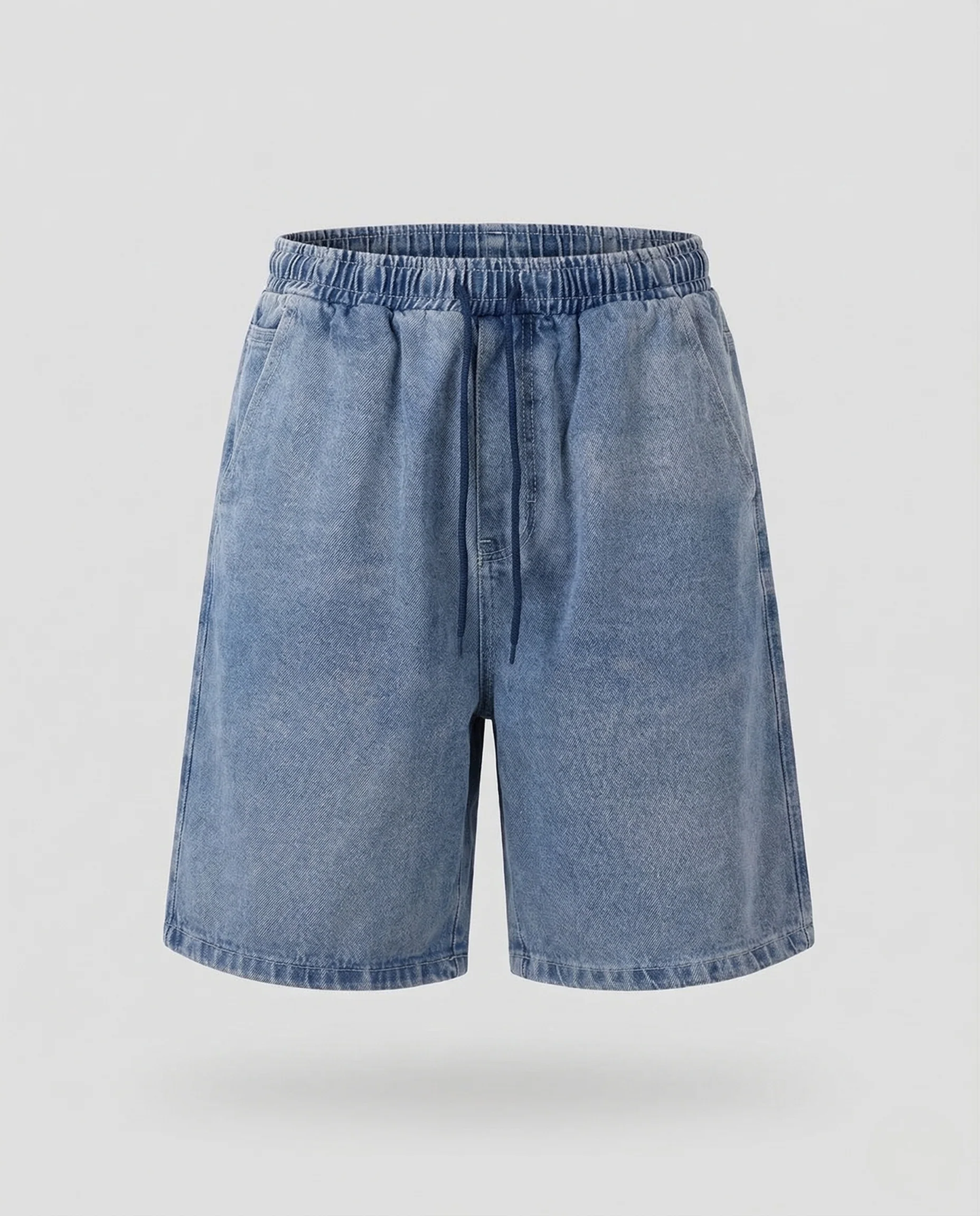 Unisex Jeans Shorts Elastischer Bund Tunnelzug - Image 5