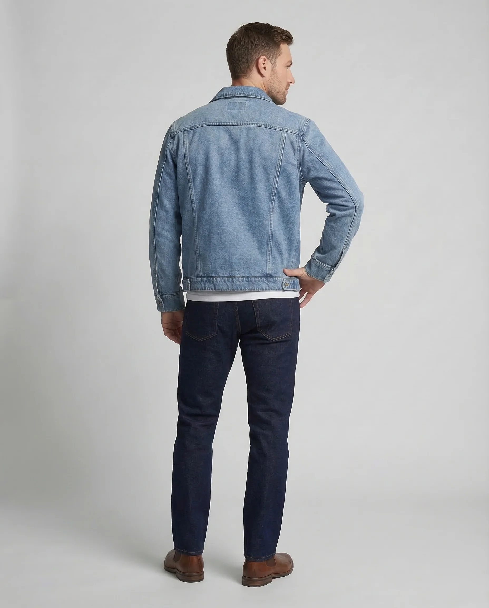 Unisex Jeansjacke Weit Reißverschluss - Image 4