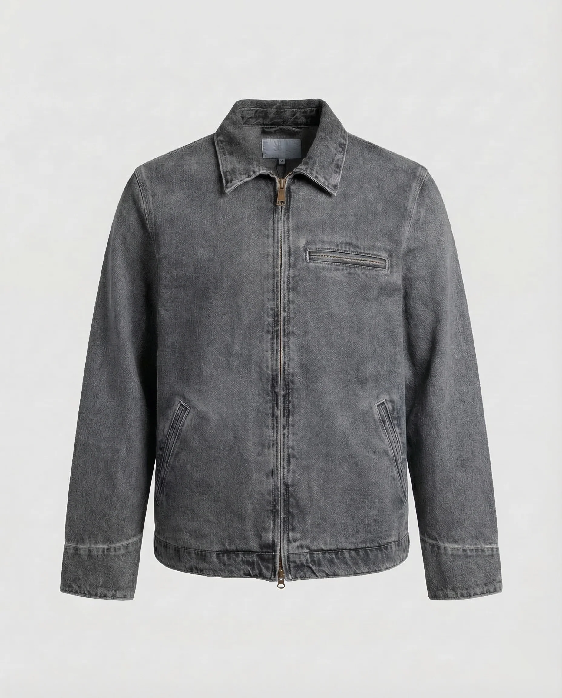 Unisex Jeansjacke Weit Reißverschluss - Image 6