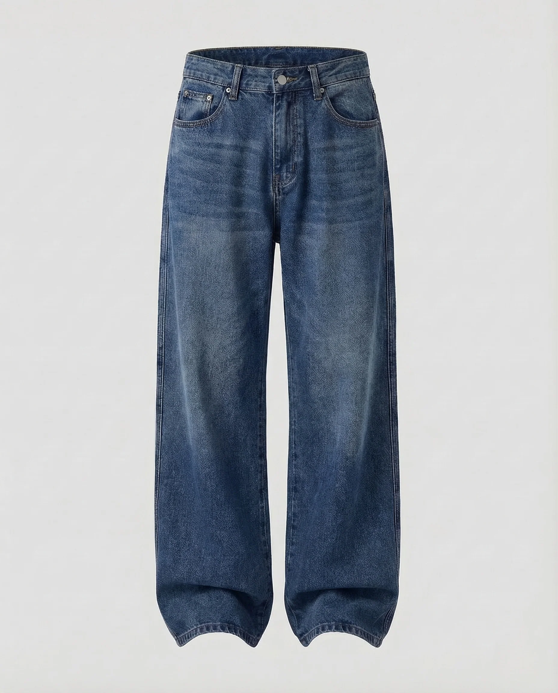 Unisex Baggy Denim Hose Locker Mittelnaht - Image 7