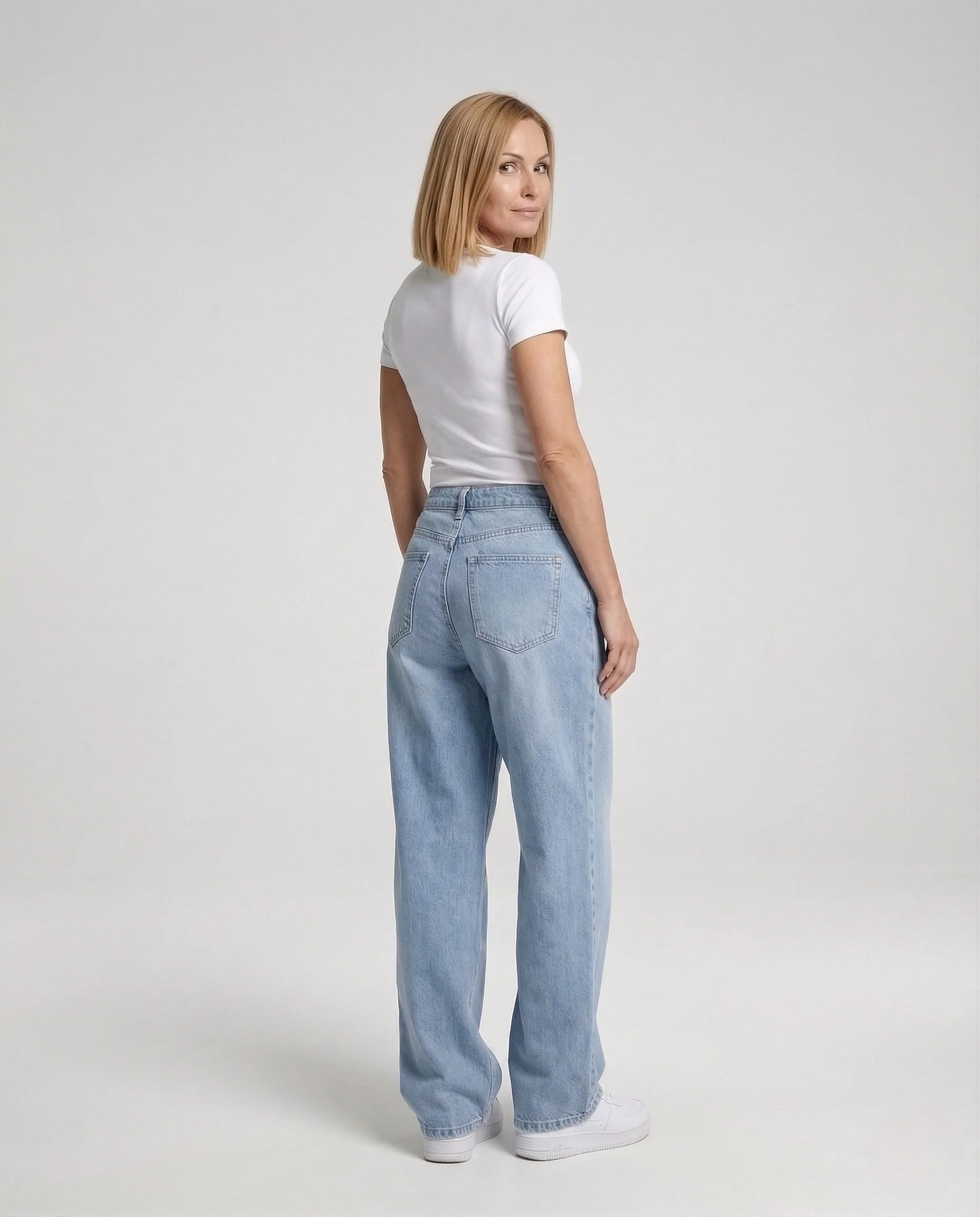 Unisex Oversized Denim Hose mit tiefem Schritt - Image 4