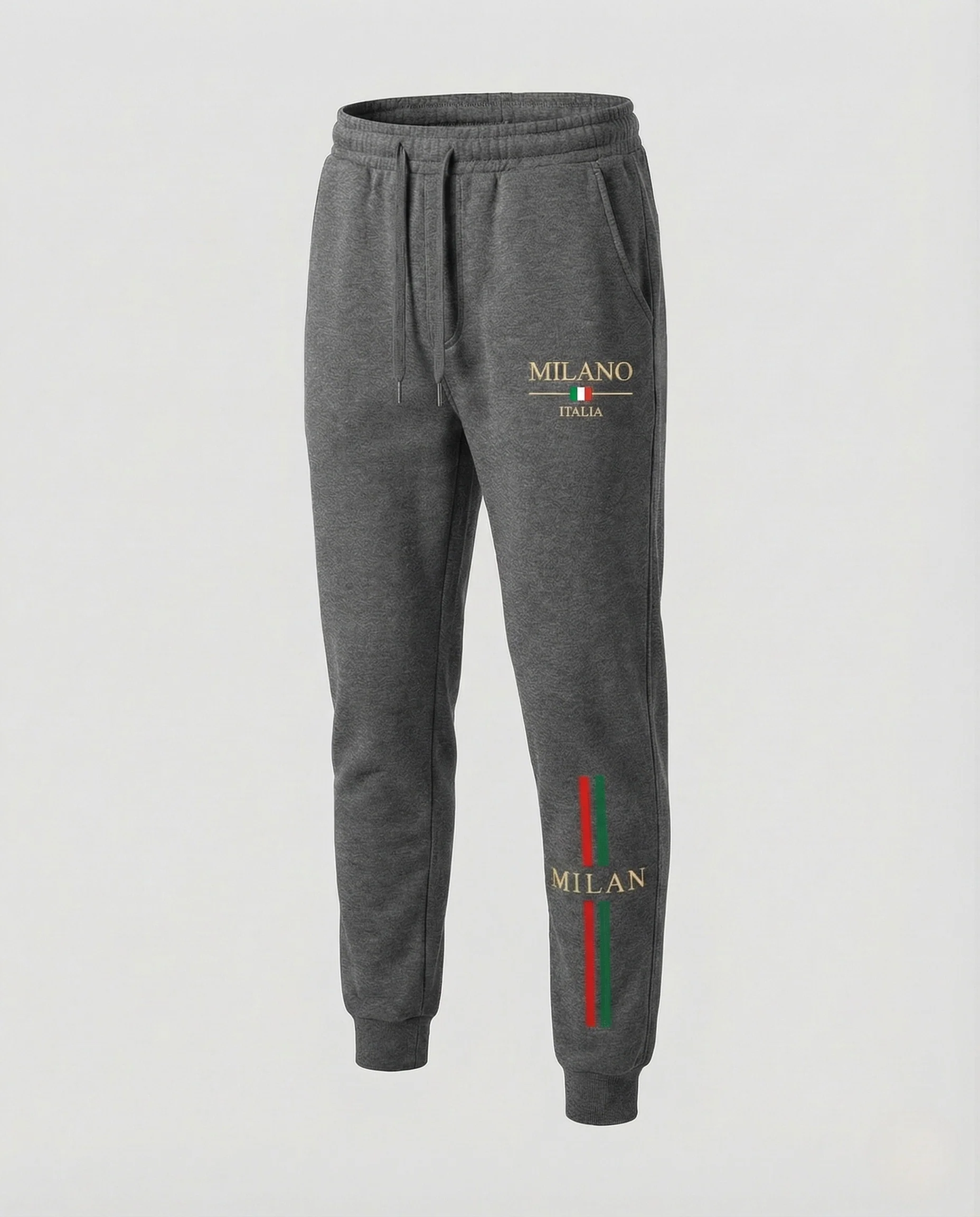 Unisex Fleece Trainingshose schmal mit Print - Image 7