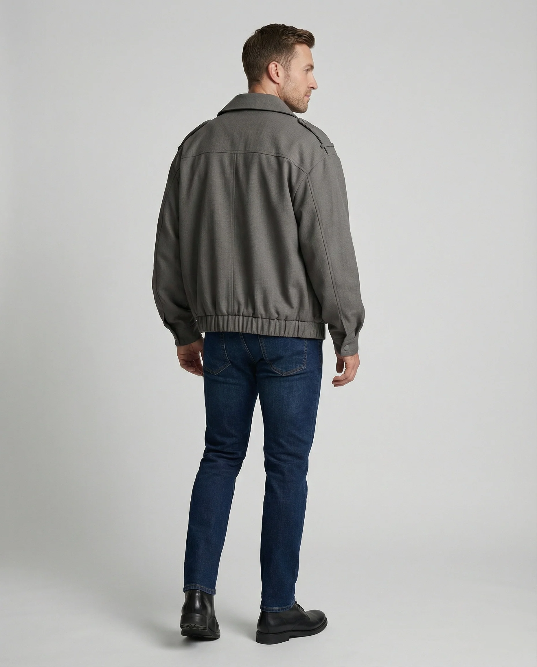 Weit geschnittene Blousonjacke mit verdecktem Reißverschluss Druckknopfmanschetten und elastischem Saum Heidi-Mode - Image 3