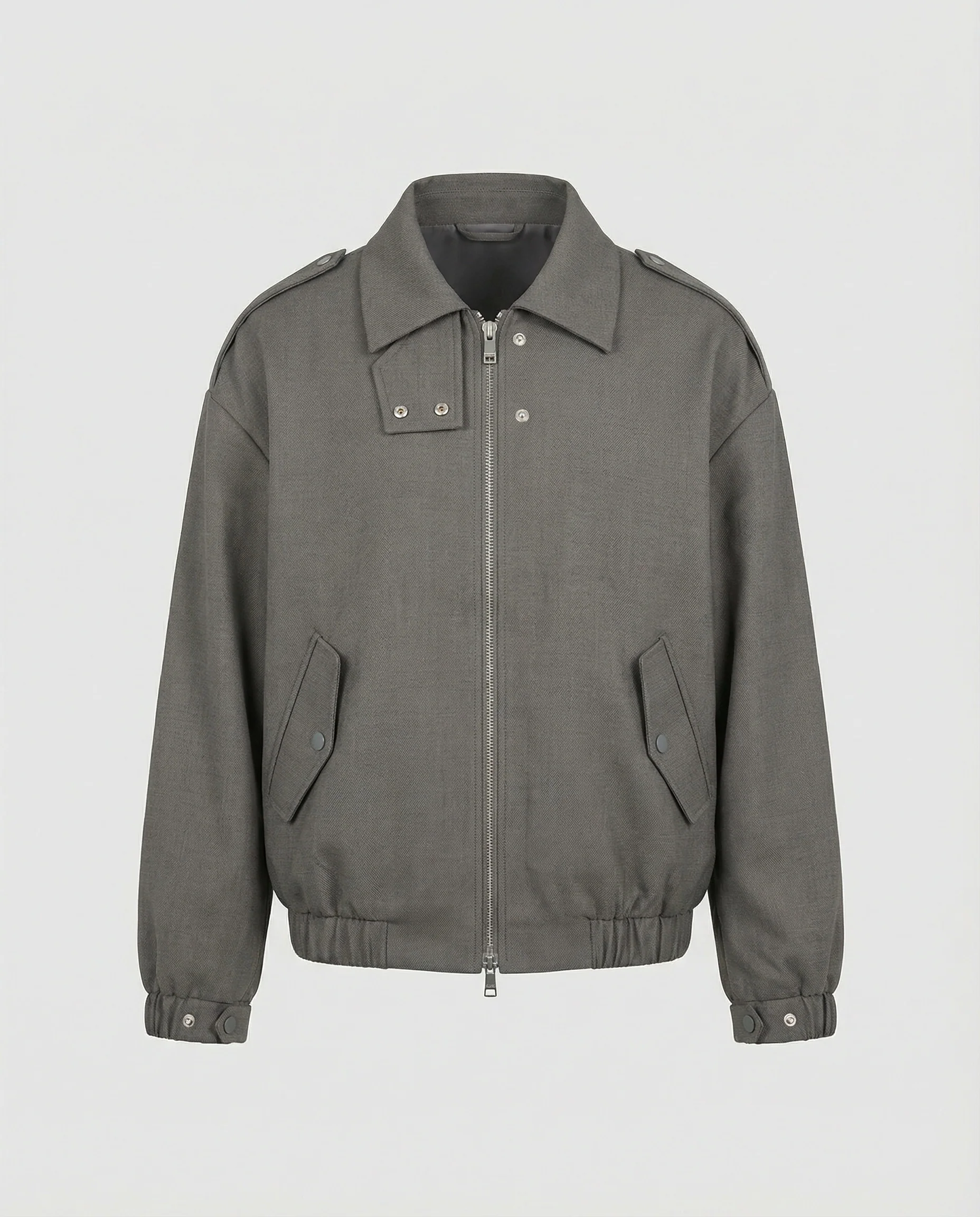 Weit geschnittene Blousonjacke mit verdecktem Reißverschluss Druckknopfmanschetten und elastischem Saum Heidi-Mode - Image 5