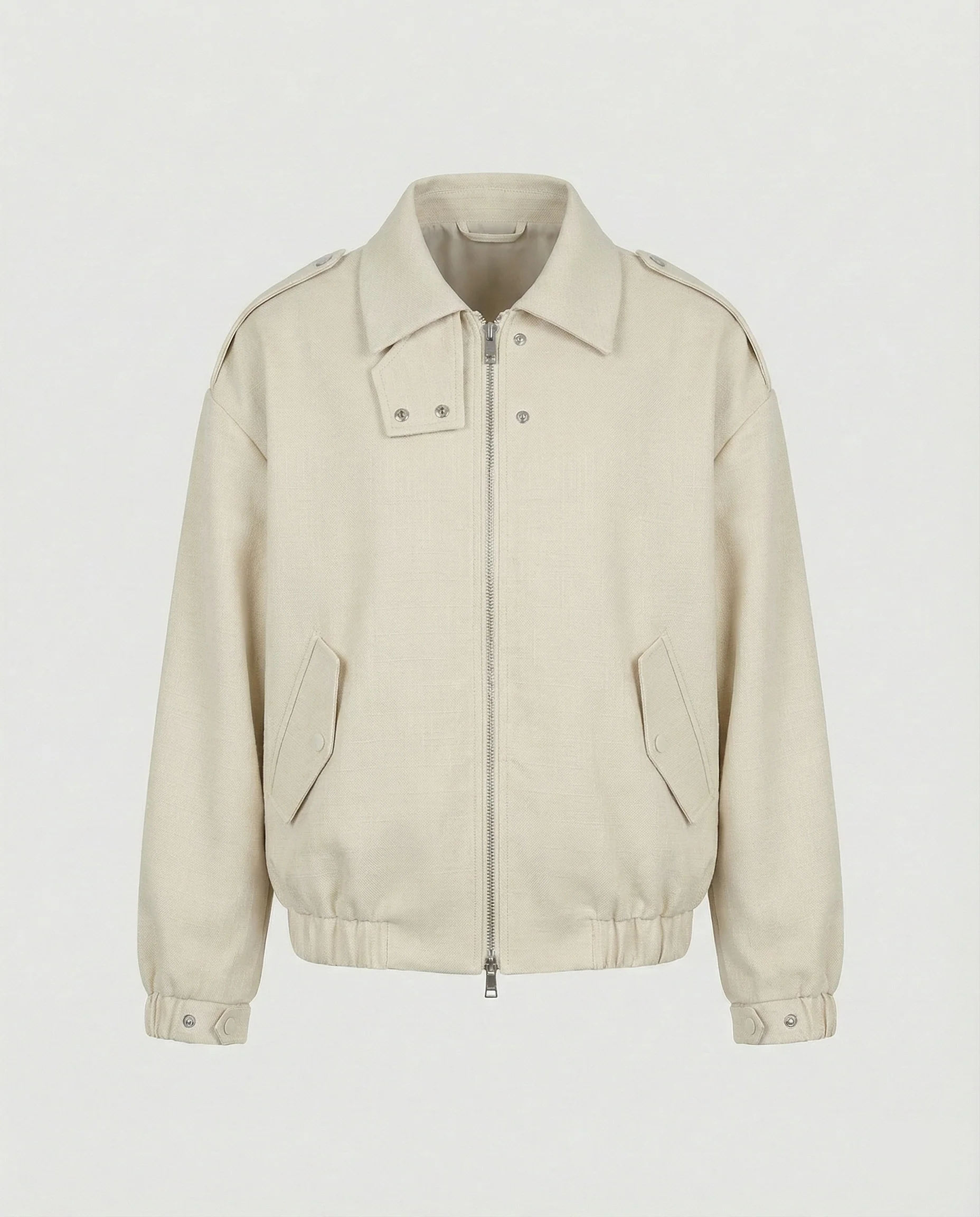 Weit geschnittene Blousonjacke mit verdecktem Reißverschluss Druckknopfmanschetten und elastischem Saum Heidi-Mode - Image 7