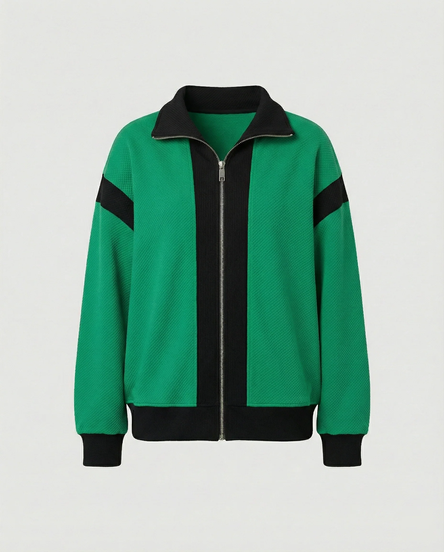 Weit geschnittene Strickjacke im Bomberstil mit strukturiertem Garn und Stehkragen Heidi-Mode - Image 6