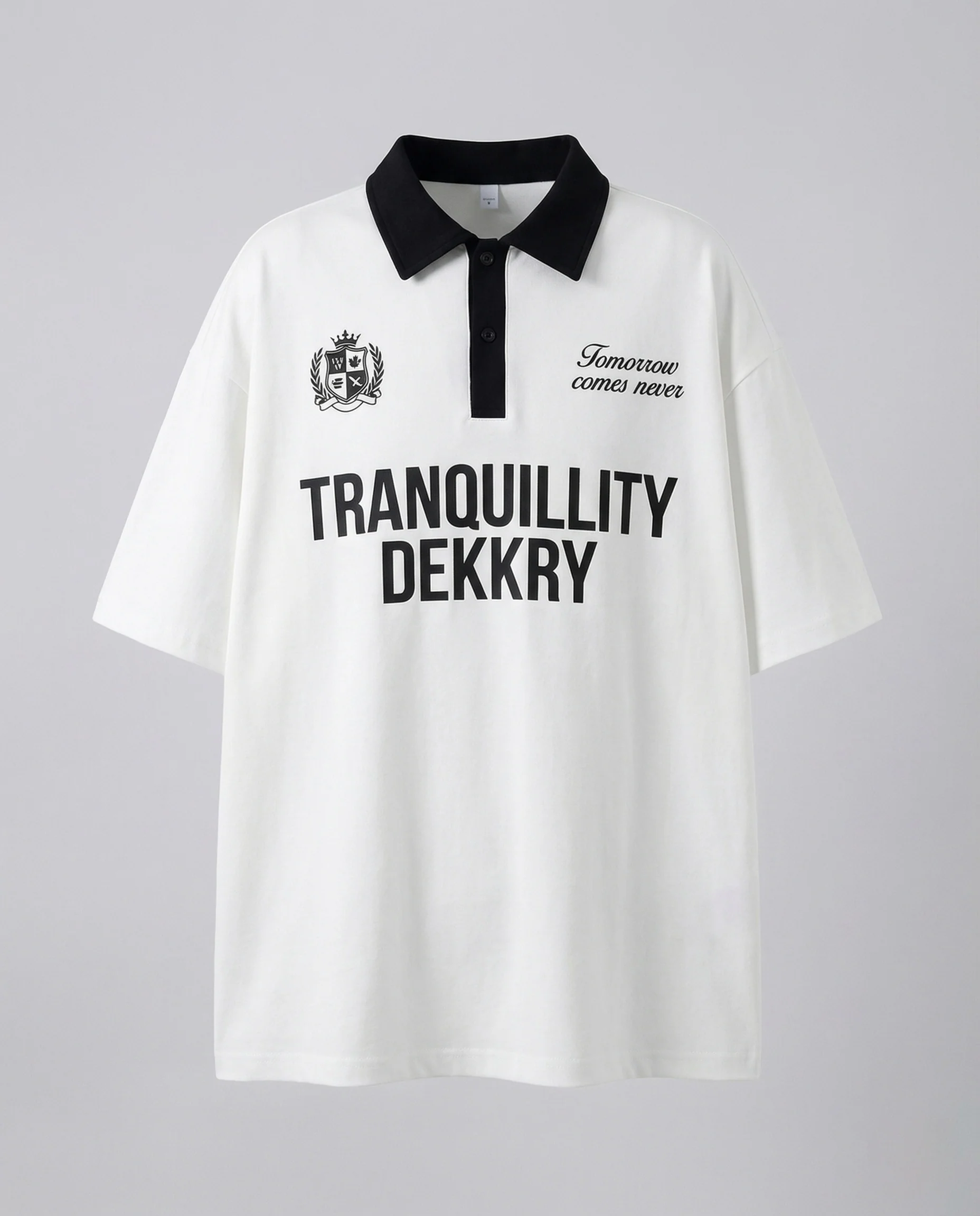 Unisex Poloshirt weit mit Kontrastkragen und Rückendruck - Image 5