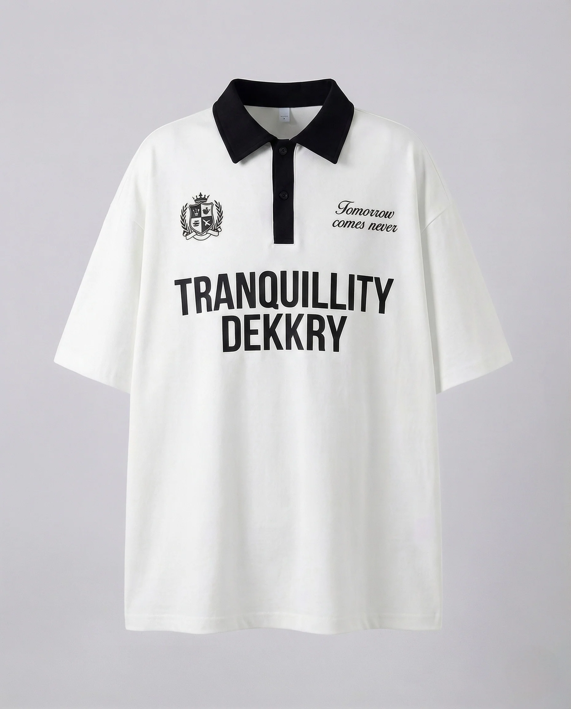 Unisex Poloshirt weit mit Kontrastkragen und Rückendruck - Image 6