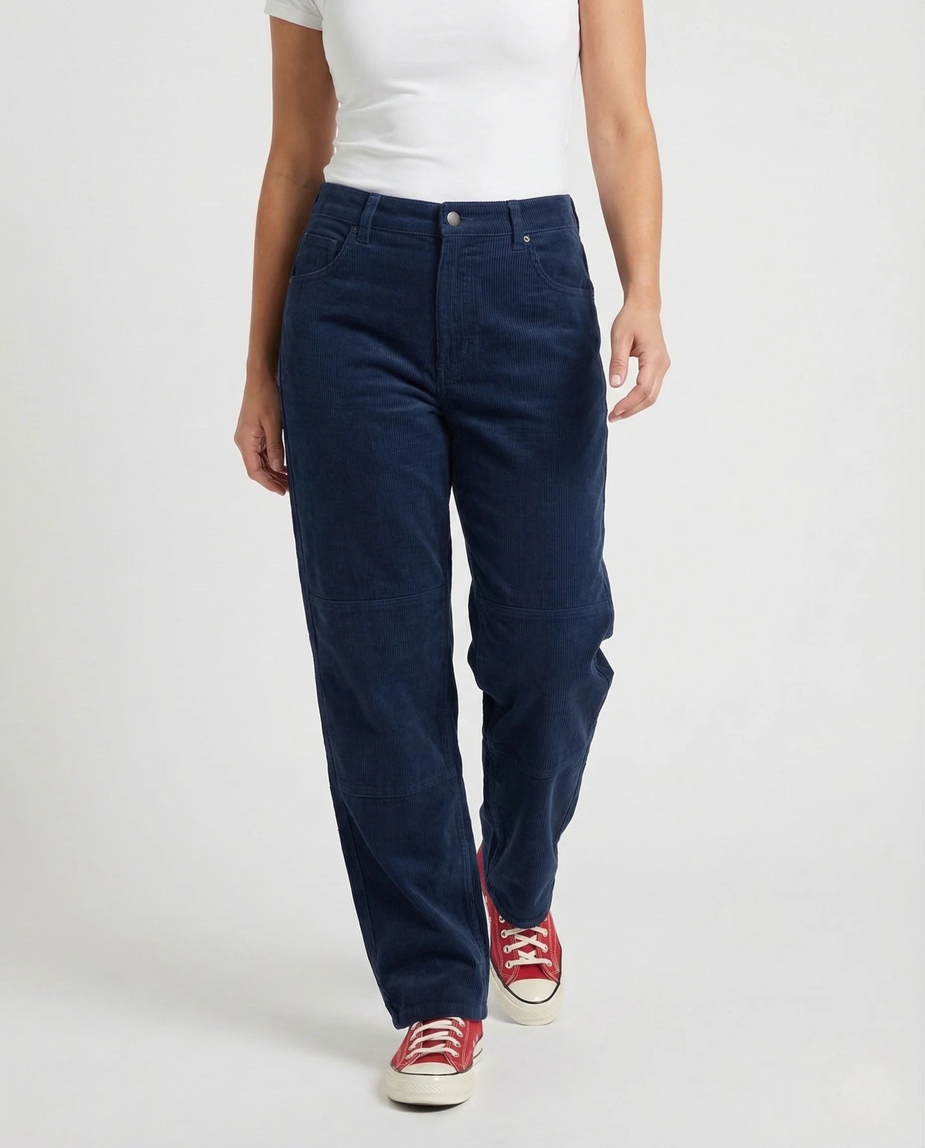 Unisex Weite Cordhose mit Feiner Struktur und Knieabnähern - Image 2