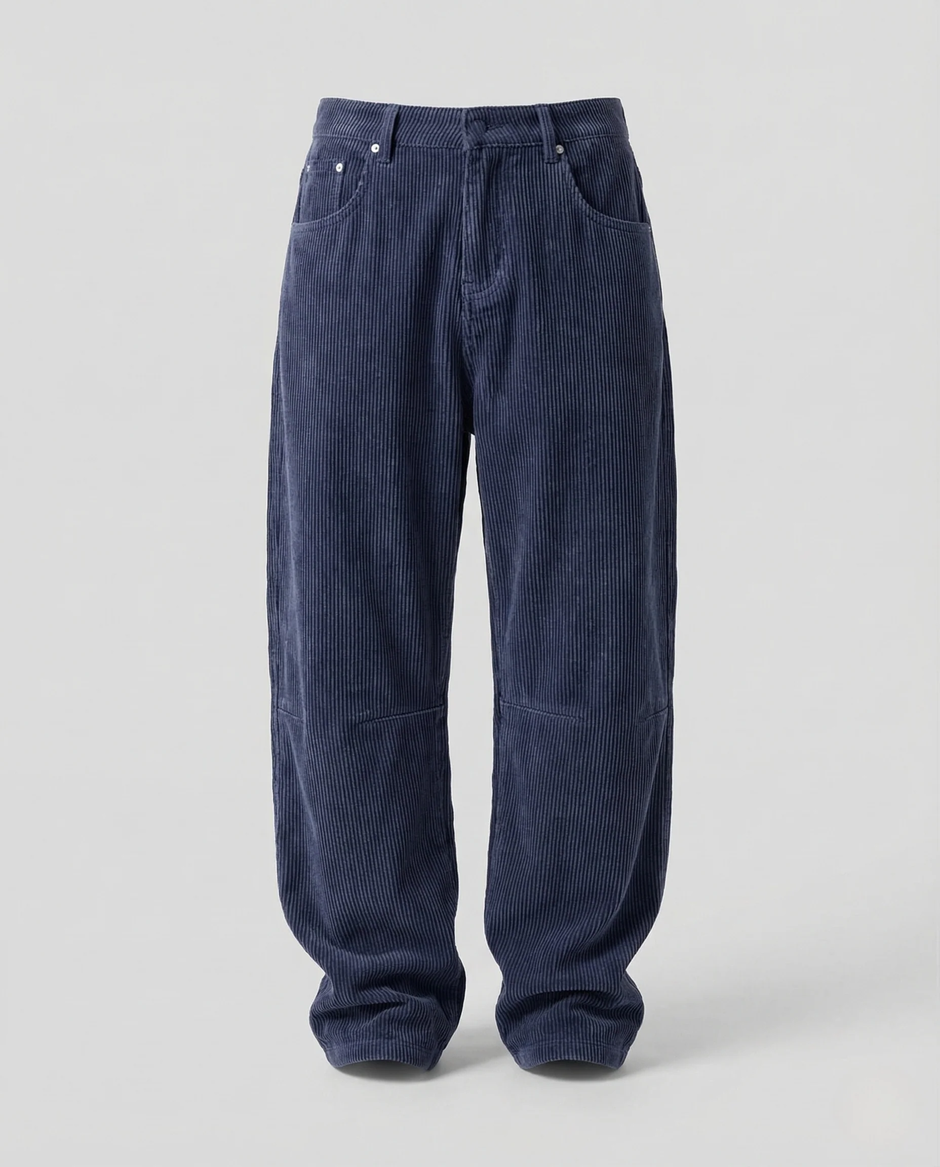 Unisex Weite Cordhose mit Feiner Struktur und Knieabnähern - Image 5