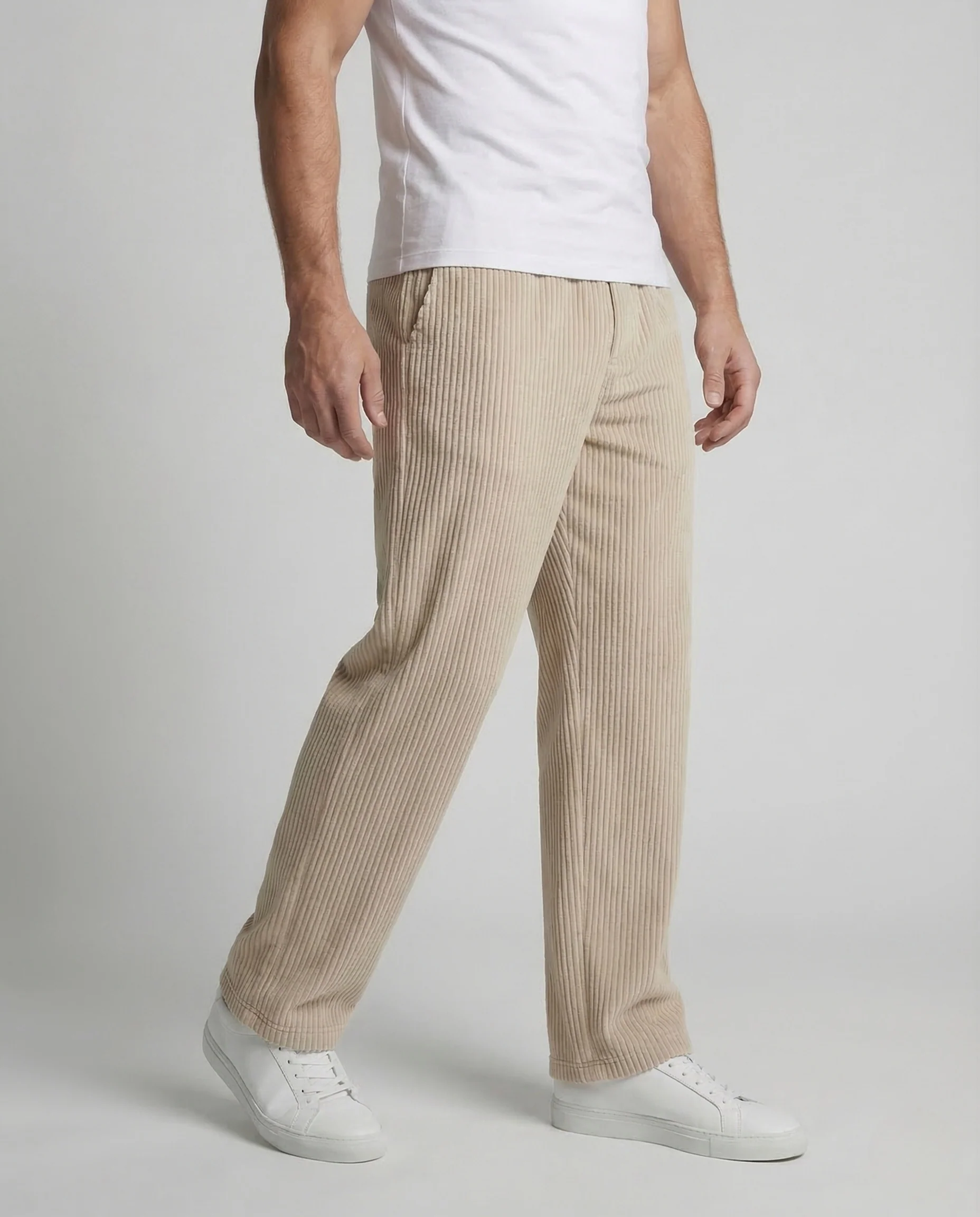 Unisex Cordhose Weit Kordelzug Saum - Image 2
