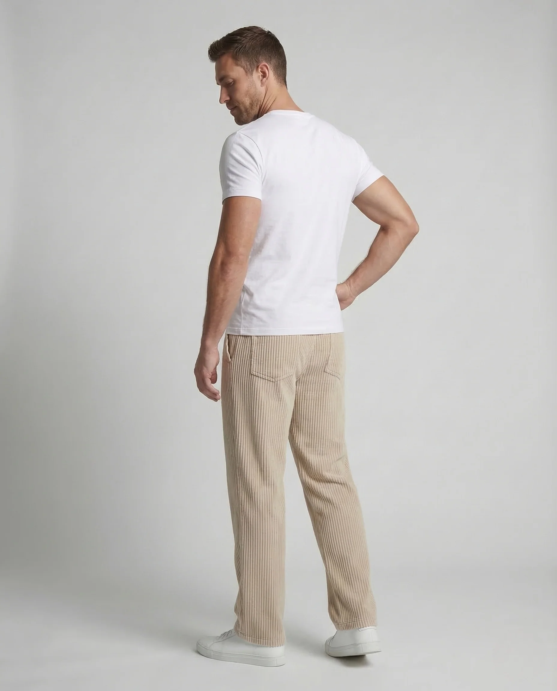 Unisex Cordhose Weit Kordelzug Saum - Image 4