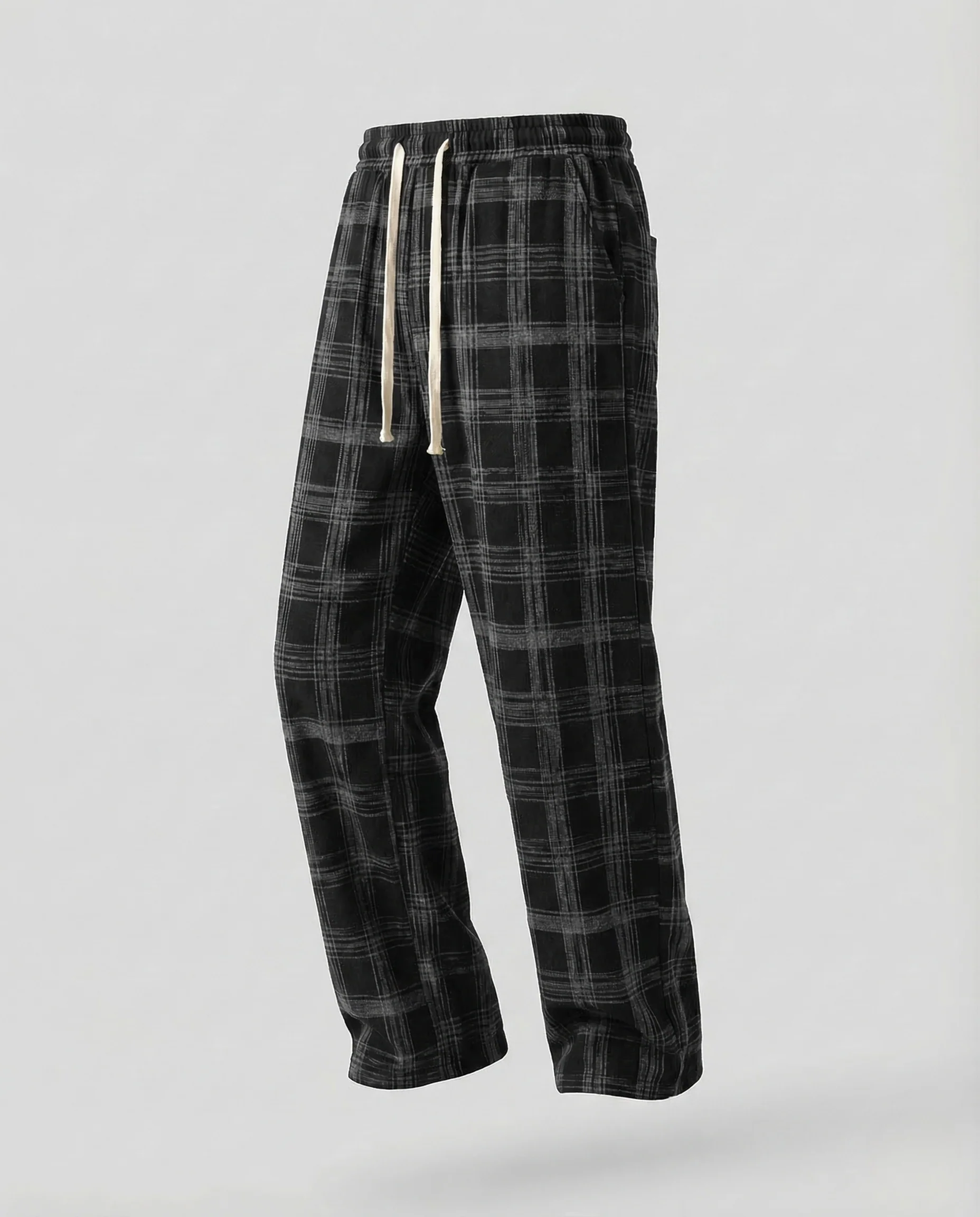 Unisex Freizeithose Kariert Oversize Tunnelzug - Image 6
