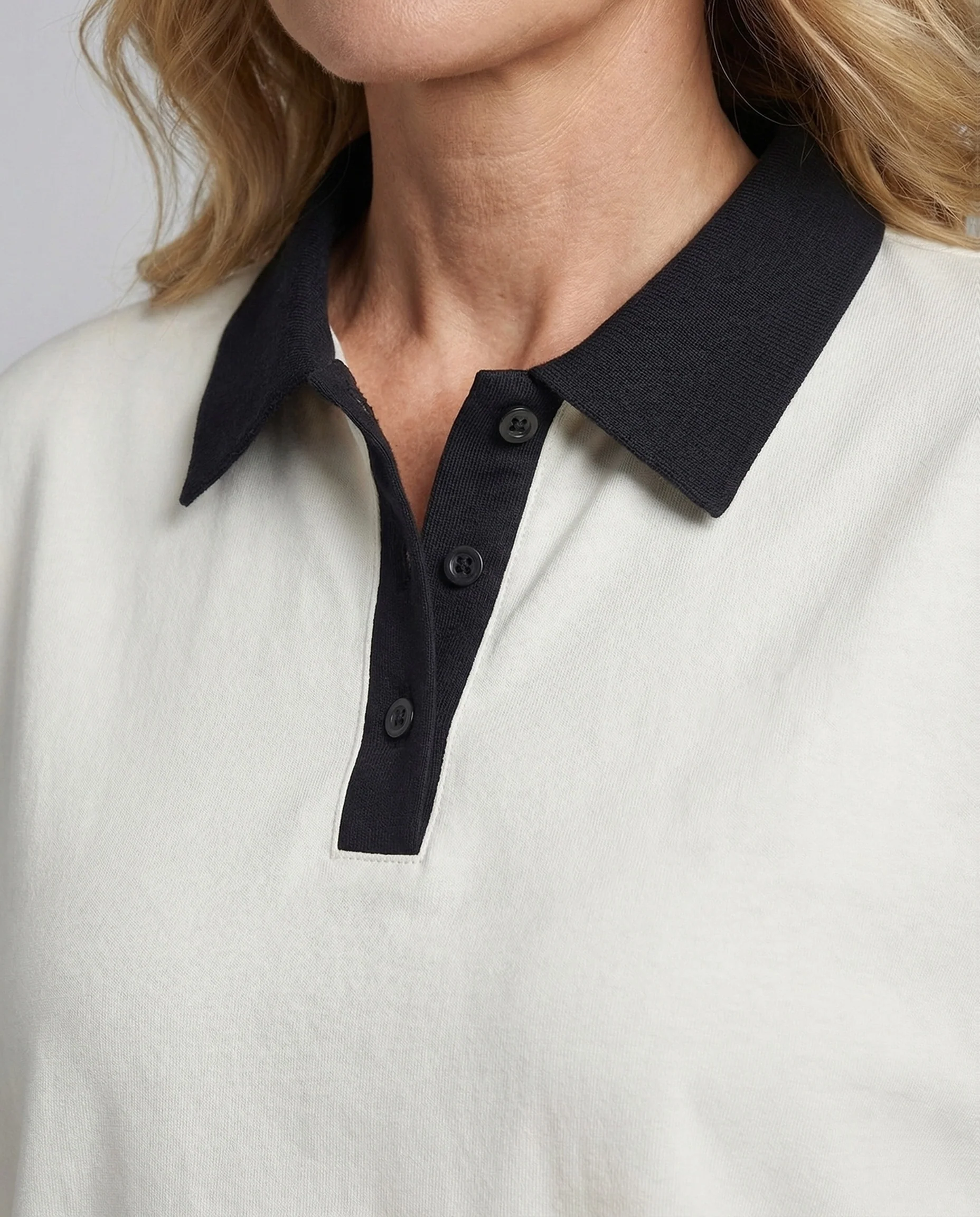 Unisex Kurzarm Sweatshirt weit mit Polokragen und Halbzip - Image 3