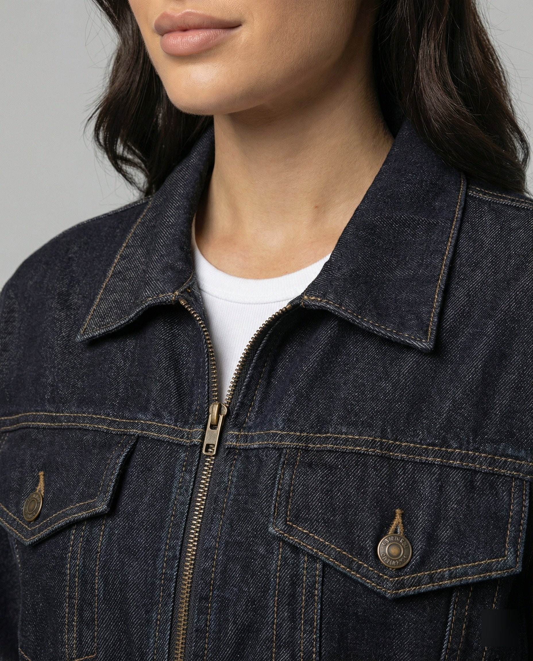 Vintage Denim Set Damen Jacke und Shorts Lässiger Retro Look - Image 2