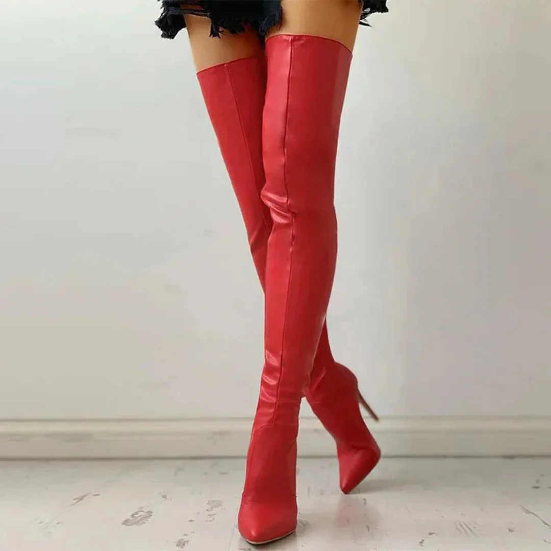 Warme Bequeme Überknie Modische Glänzende Klassische Stiefel Heidi Mode - Image 2