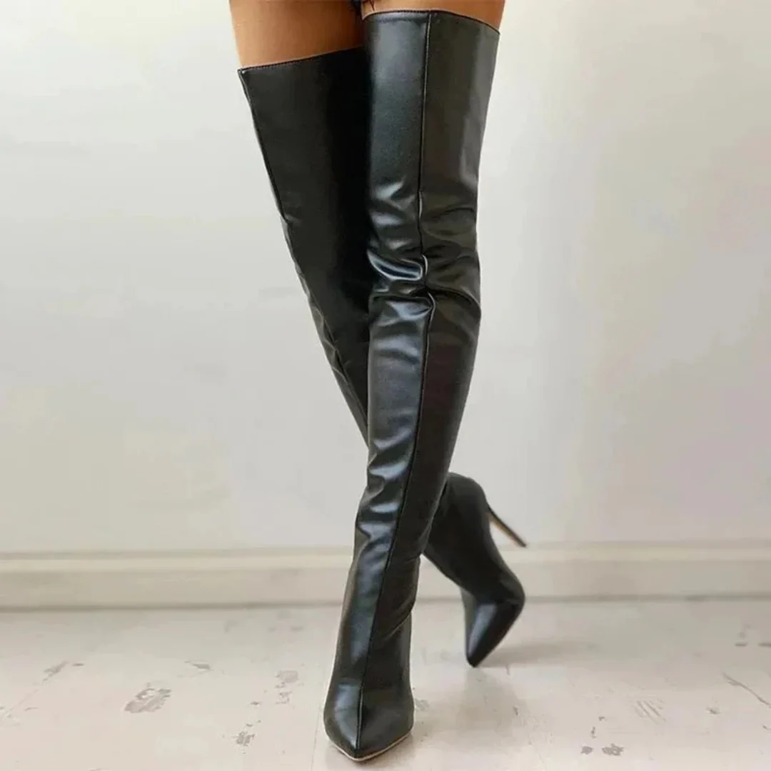 Warme Bequeme Überknie Modische Glänzende Klassische Stiefel Heidi Mode - Image 3