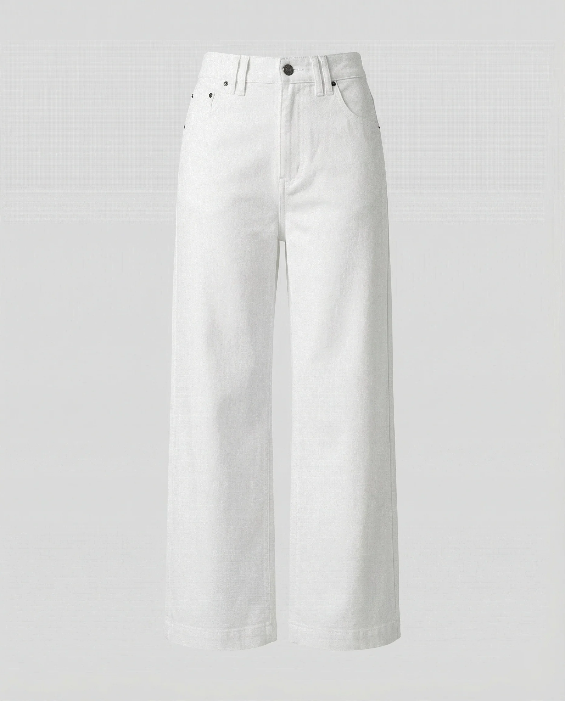 Weiße Damen Weite Hose High Waist Locker Autumn Style - Image 4