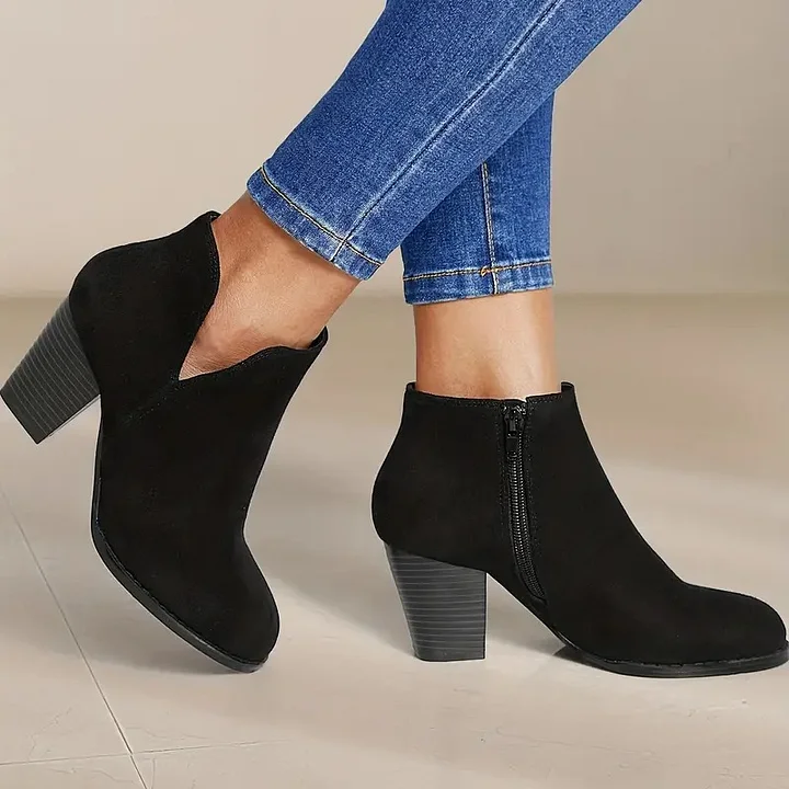 Stiefel mit Absatz | Wildleder | Blockabsatz | Stiefeletten | Damenstiefel Heidi Mode - Image 4