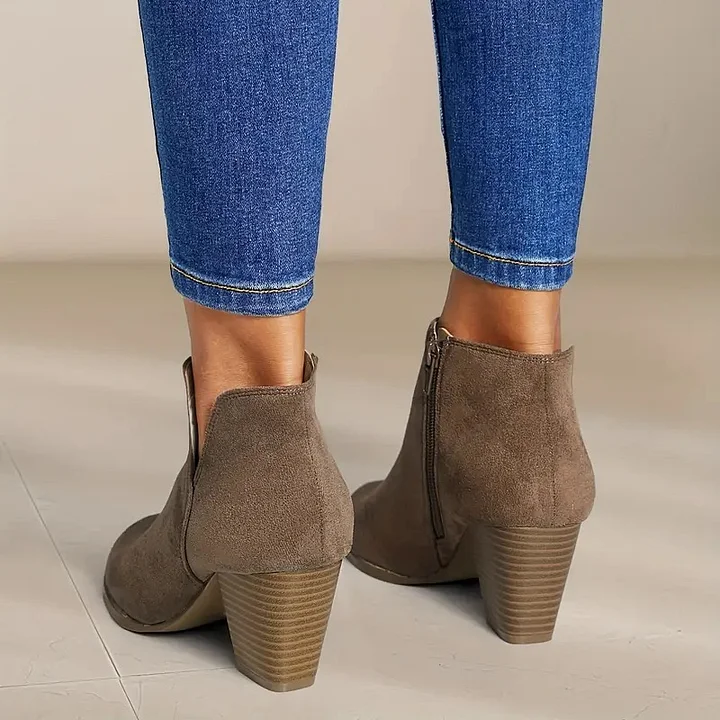 Stiefel mit Absatz | Wildleder | Blockabsatz | Stiefeletten | Damenstiefel Heidi Mode - Image 5