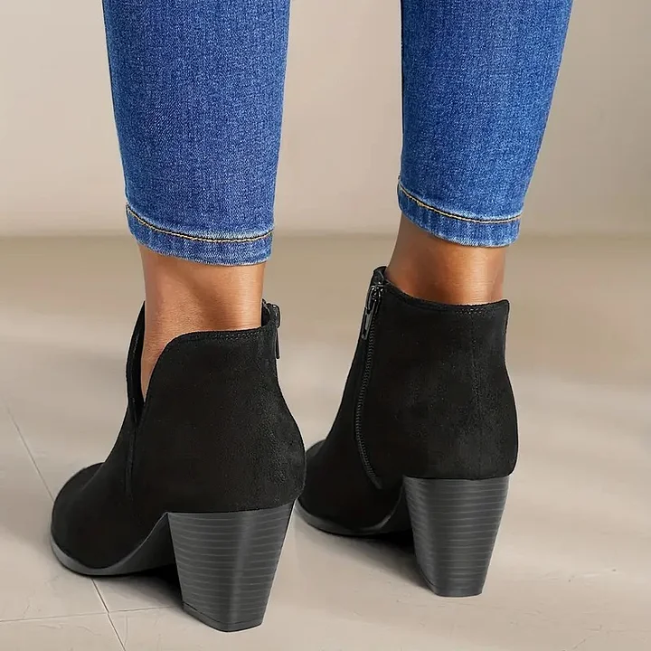 Stiefel mit Absatz | Wildleder | Blockabsatz | Stiefeletten | Damenstiefel Heidi Mode - Image 6