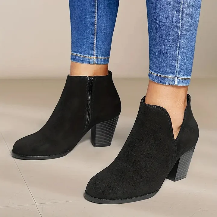 Stiefel mit Absatz | Wildleder | Blockabsatz | Stiefeletten | Damenstiefel Heidi Mode - Image 8