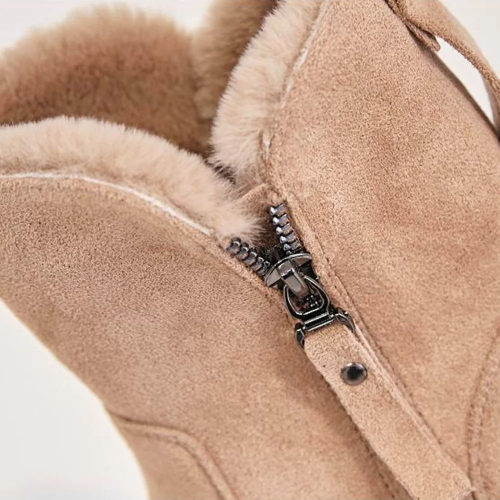Winterstiefel - Warme, mit Fell gefütterte Stiefeletten aus Wildleder für Damen Heidi Mode - Image 8